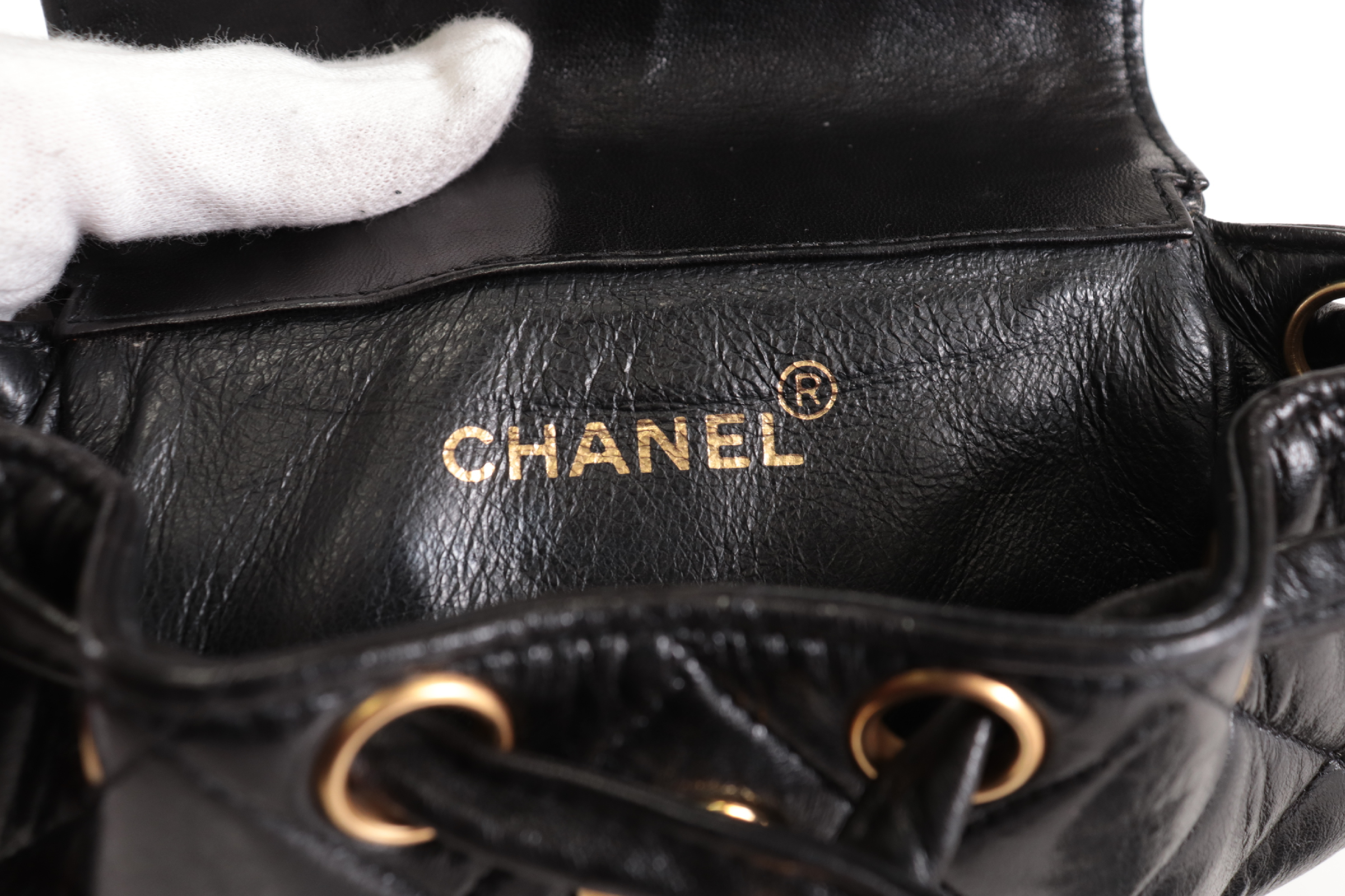 Lambskin Double Turnlock Chain Backpack (Serial No. 3) — view 9