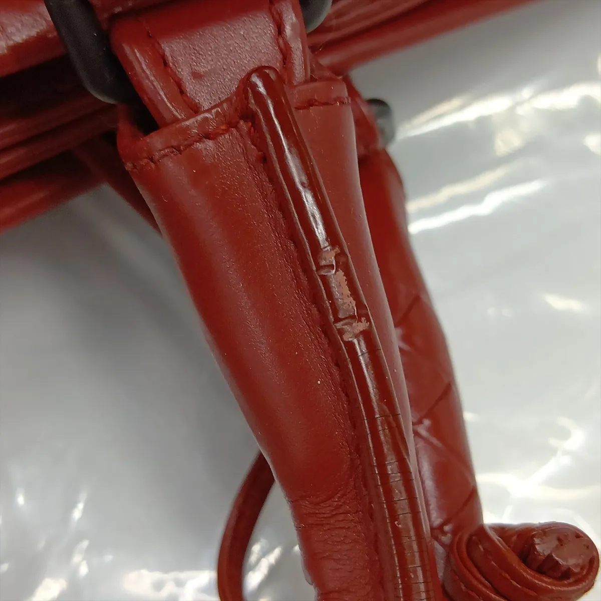 Intrecciato Roma Leather Tote Bag, Red — view 12