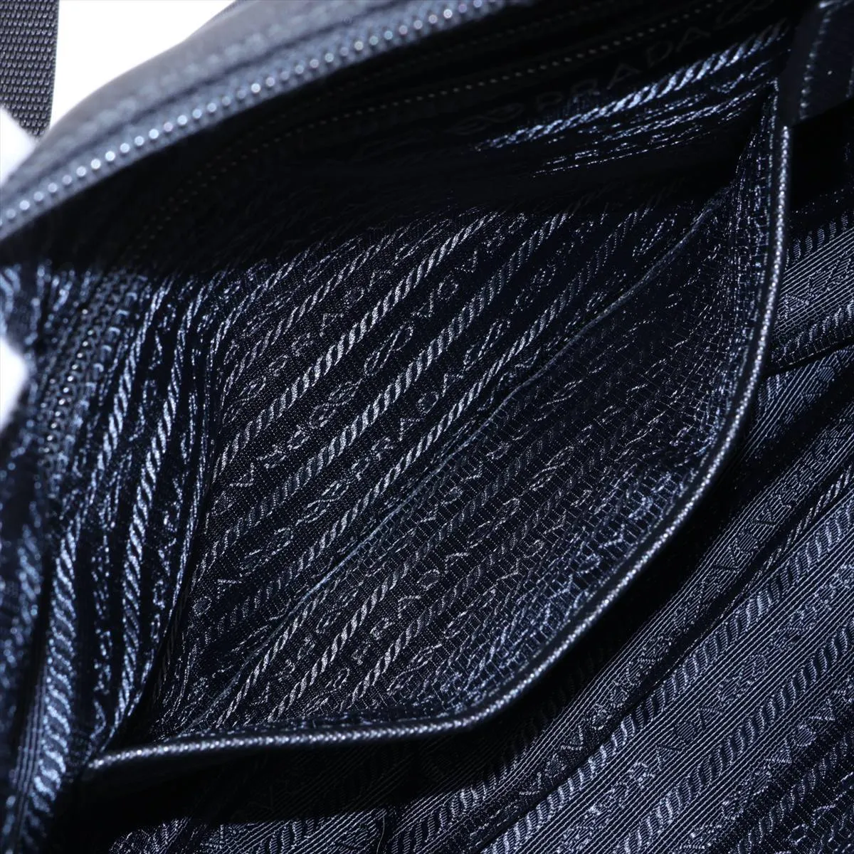 Tessuto Nylon x Leather Shoulder Bag, Black, 1BD671 — view 8