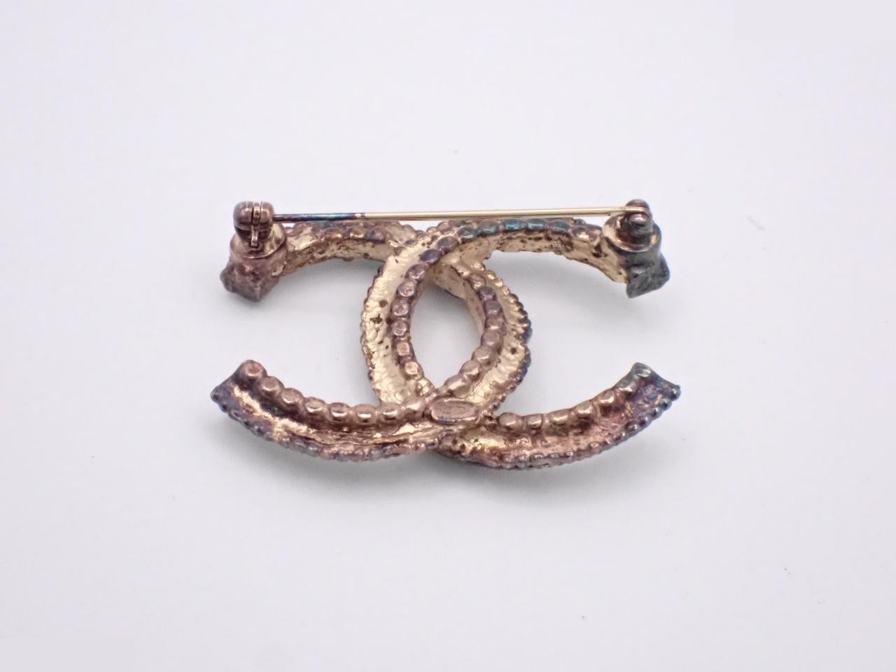 Coco Mark Rhinestone Pearl Brooch A18C — view 2