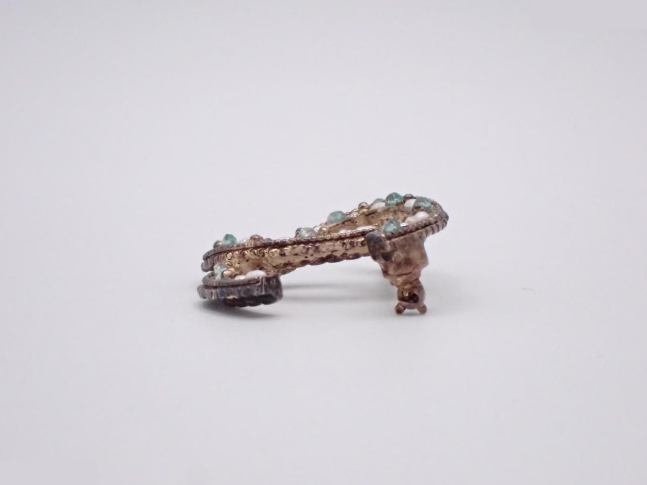 Coco Mark Rhinestone Pearl Brooch A18C — view 3