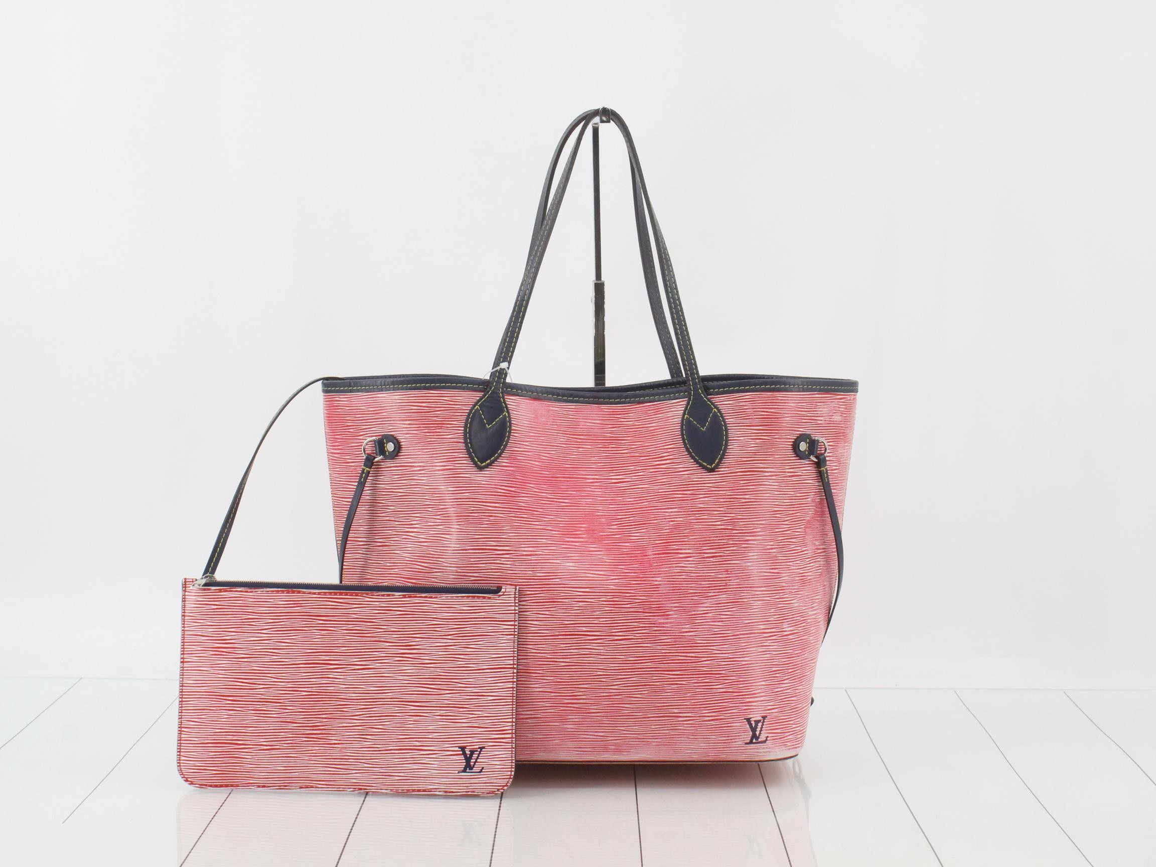 Denim Neverfull MM Epi Red