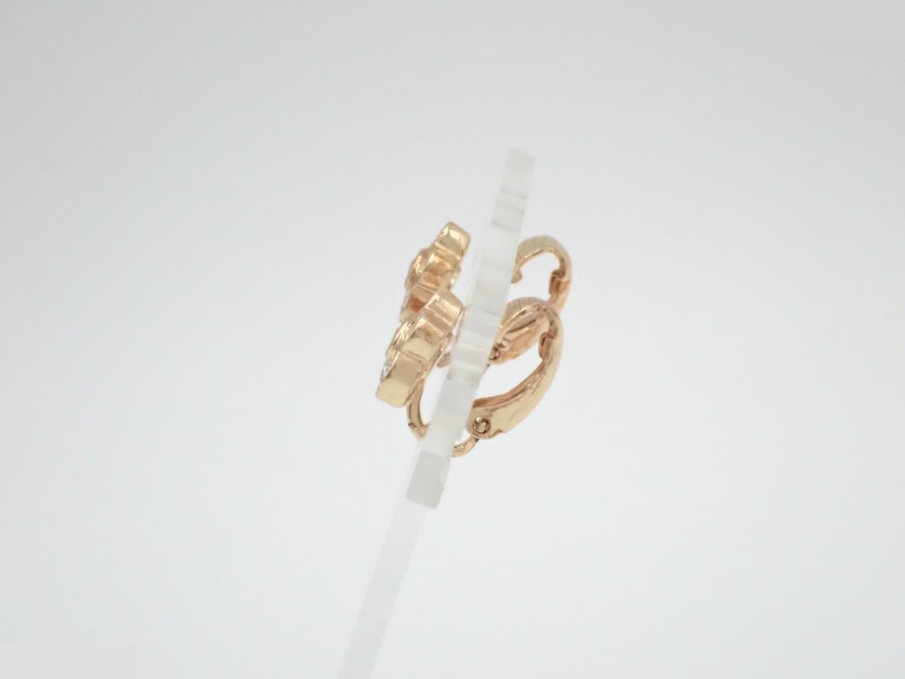 Flower rhinestone earrings, gold — view 3