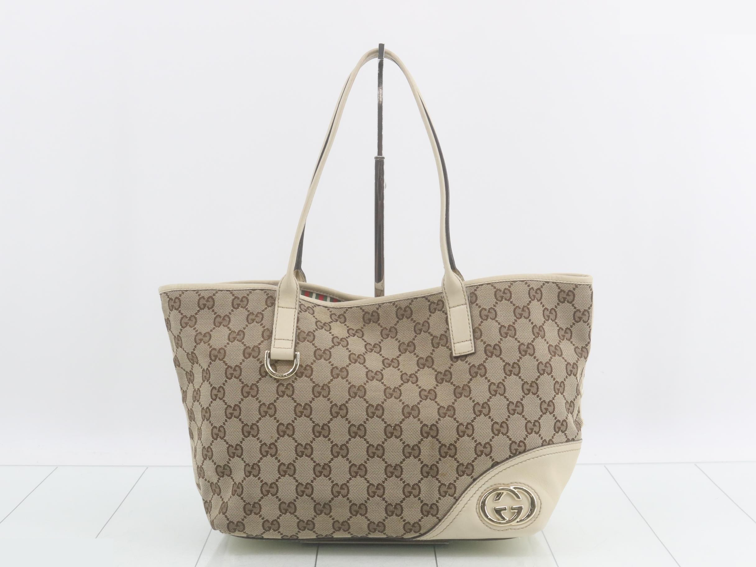 New Brit GG Canvas Leather Tote Bag