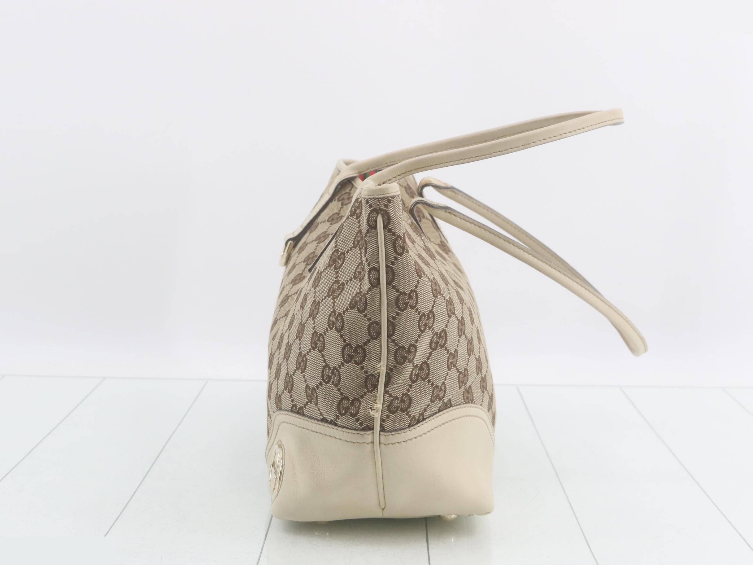 New Brit GG Canvas Leather Tote Bag — view 3