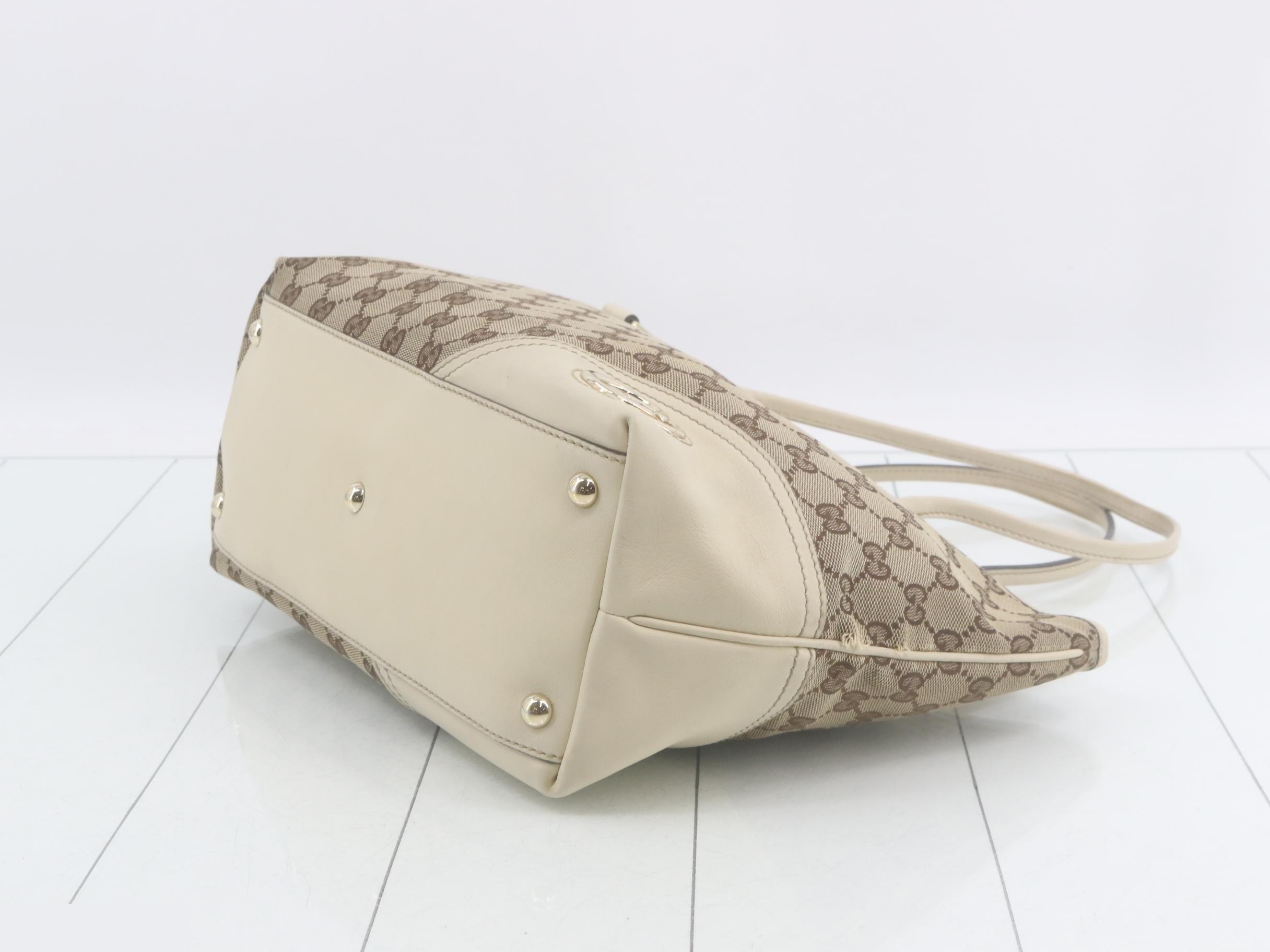 New Brit GG Canvas Leather Tote Bag — view 6