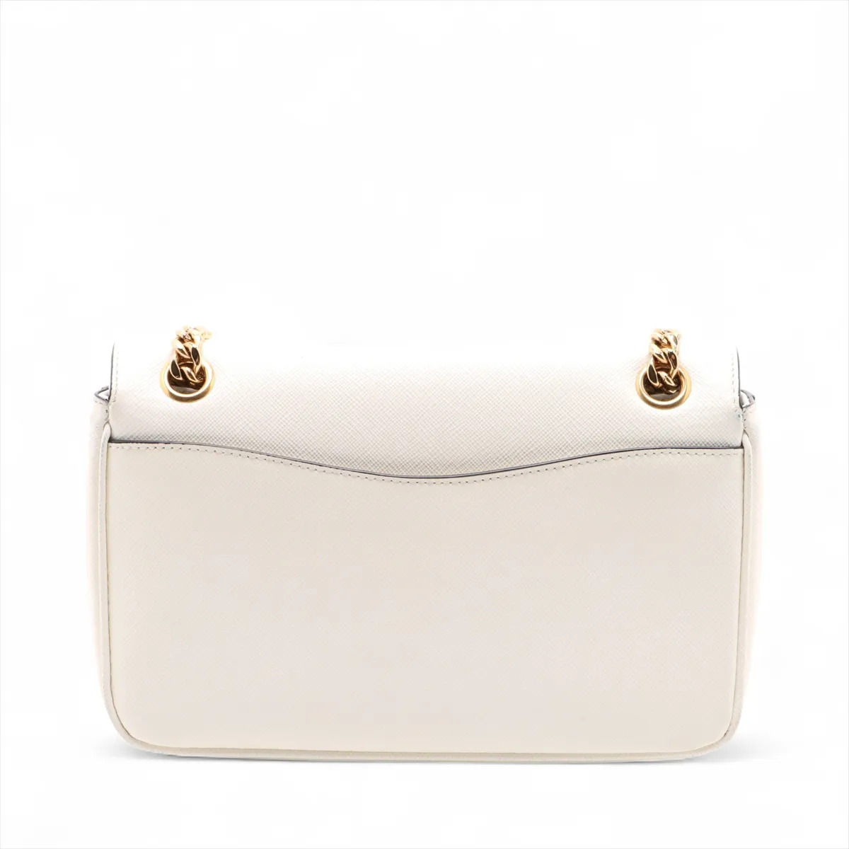 Saffiano Leather Chain Shoulder Bag White 1BD193 — view 2