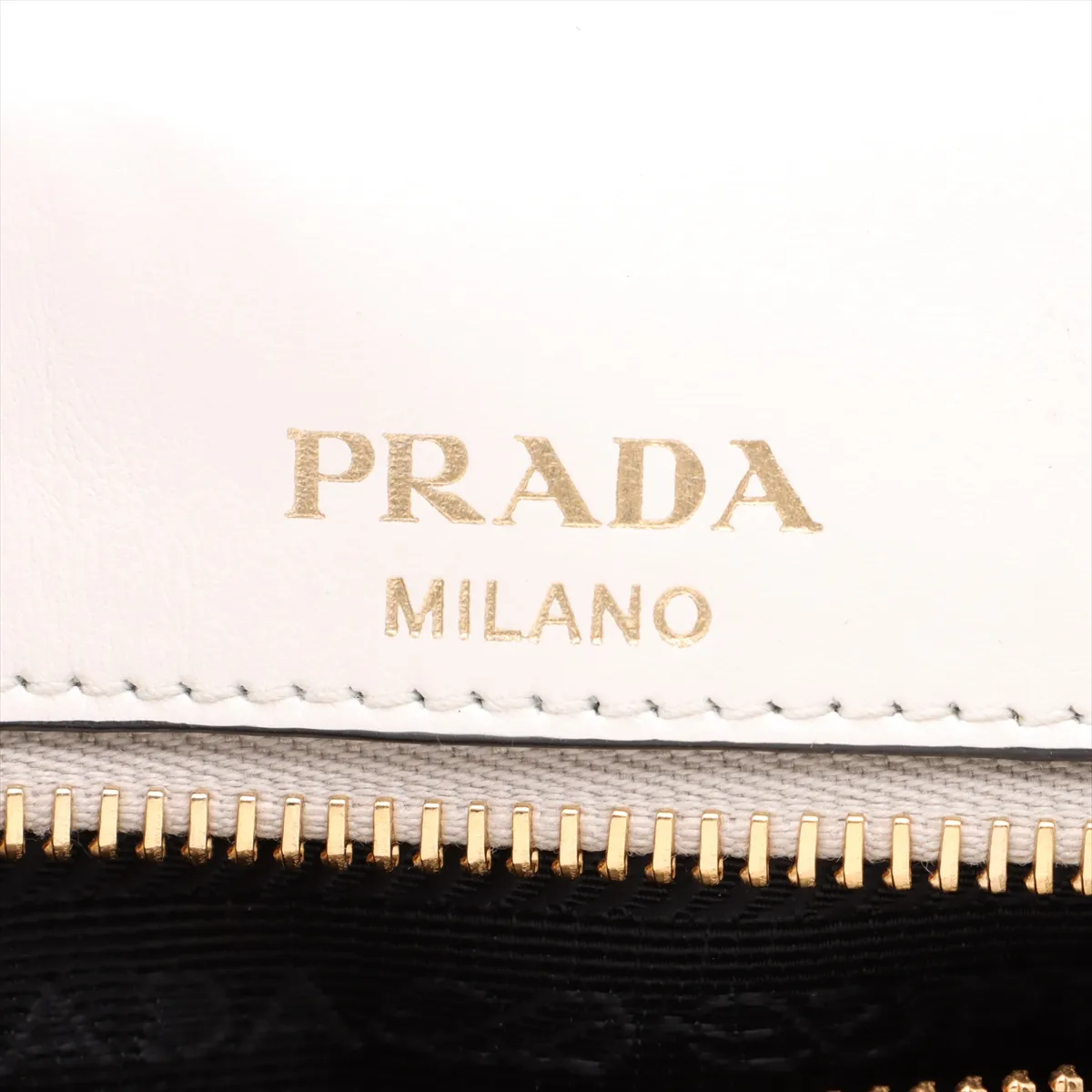 Saffiano Leather Chain Shoulder Bag White 1BD193 — view 9