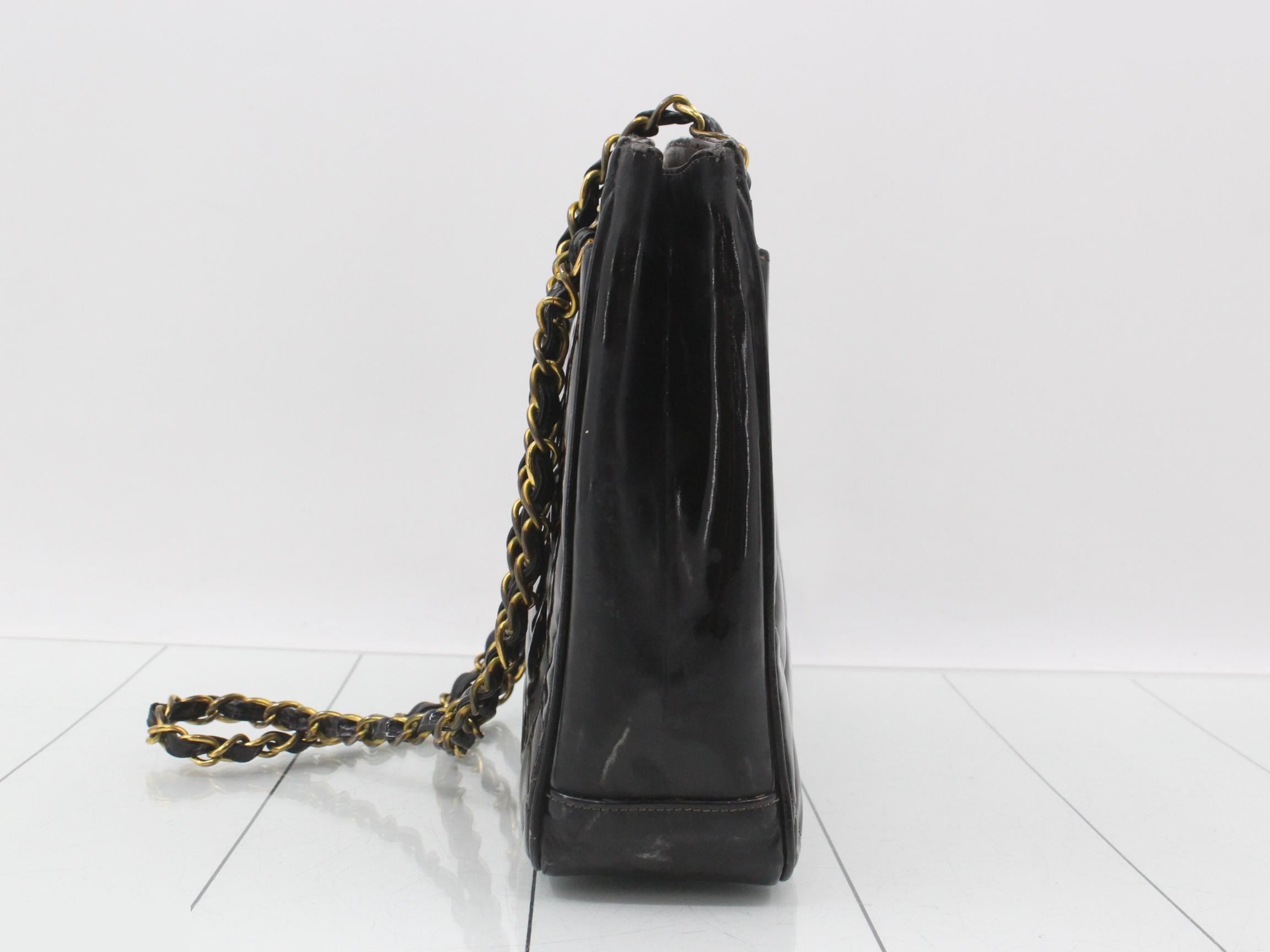 Matelassé enamel shoulder bag — view 4