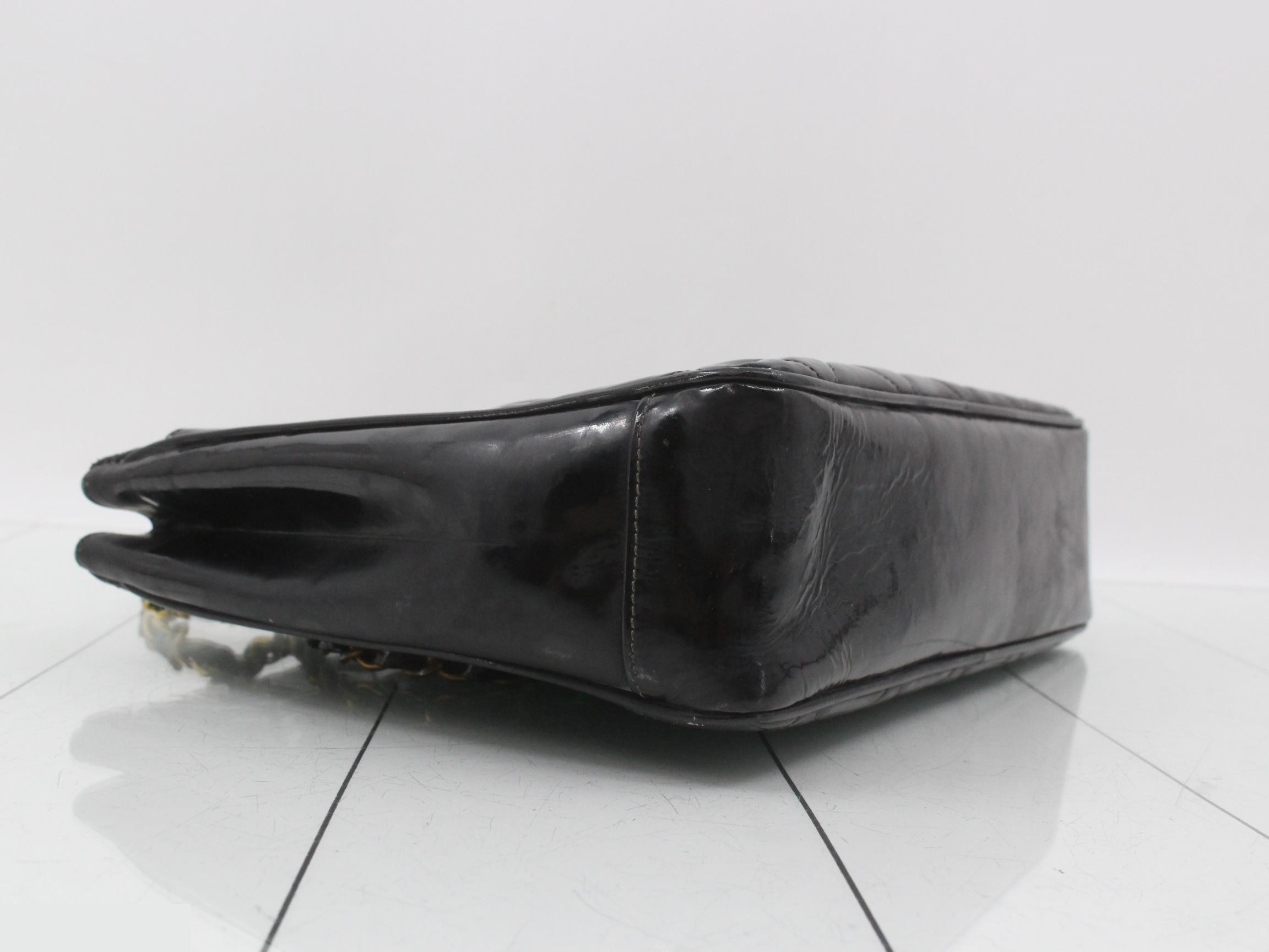 Matelassé enamel shoulder bag — view 5