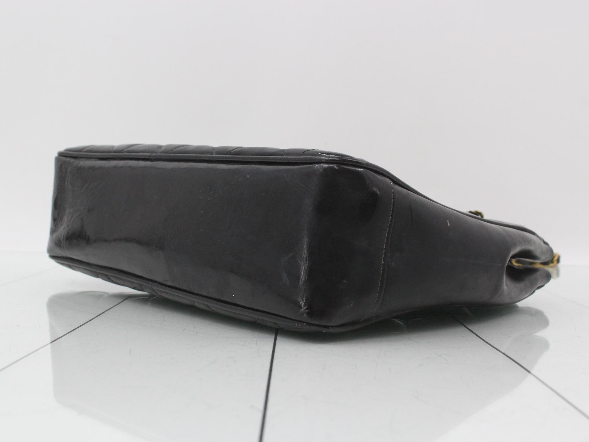Matelassé enamel shoulder bag — view 6
