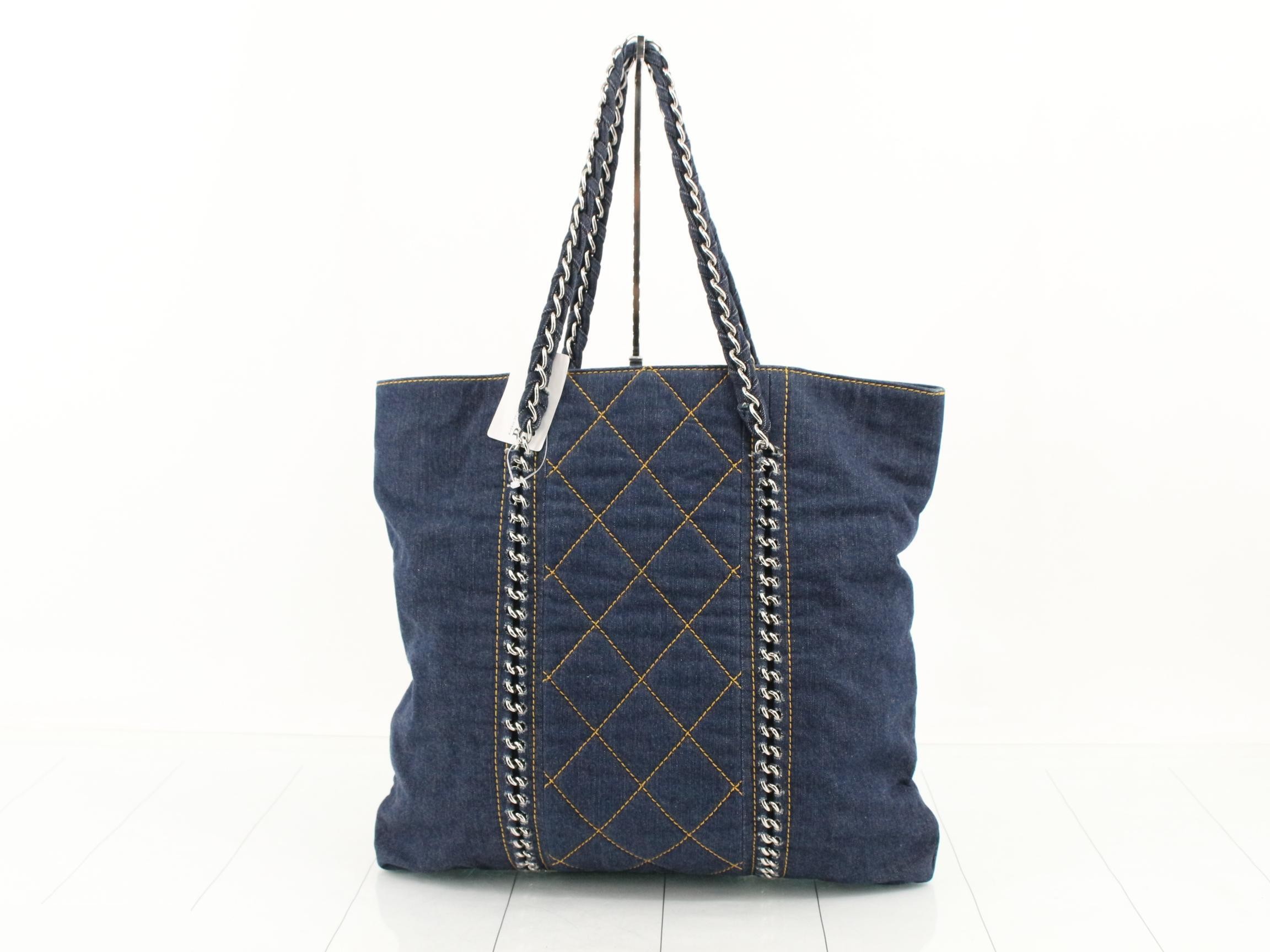 Luxury Line Denim Chain Tote Bag (No. 10) — view 2