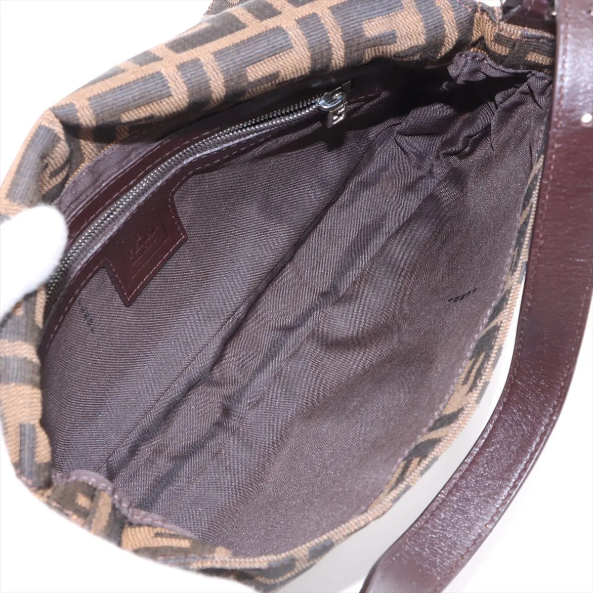 Zucca Mamma Bucket Canvas x Leather Shoulder Bag Brown 26424 — view 6