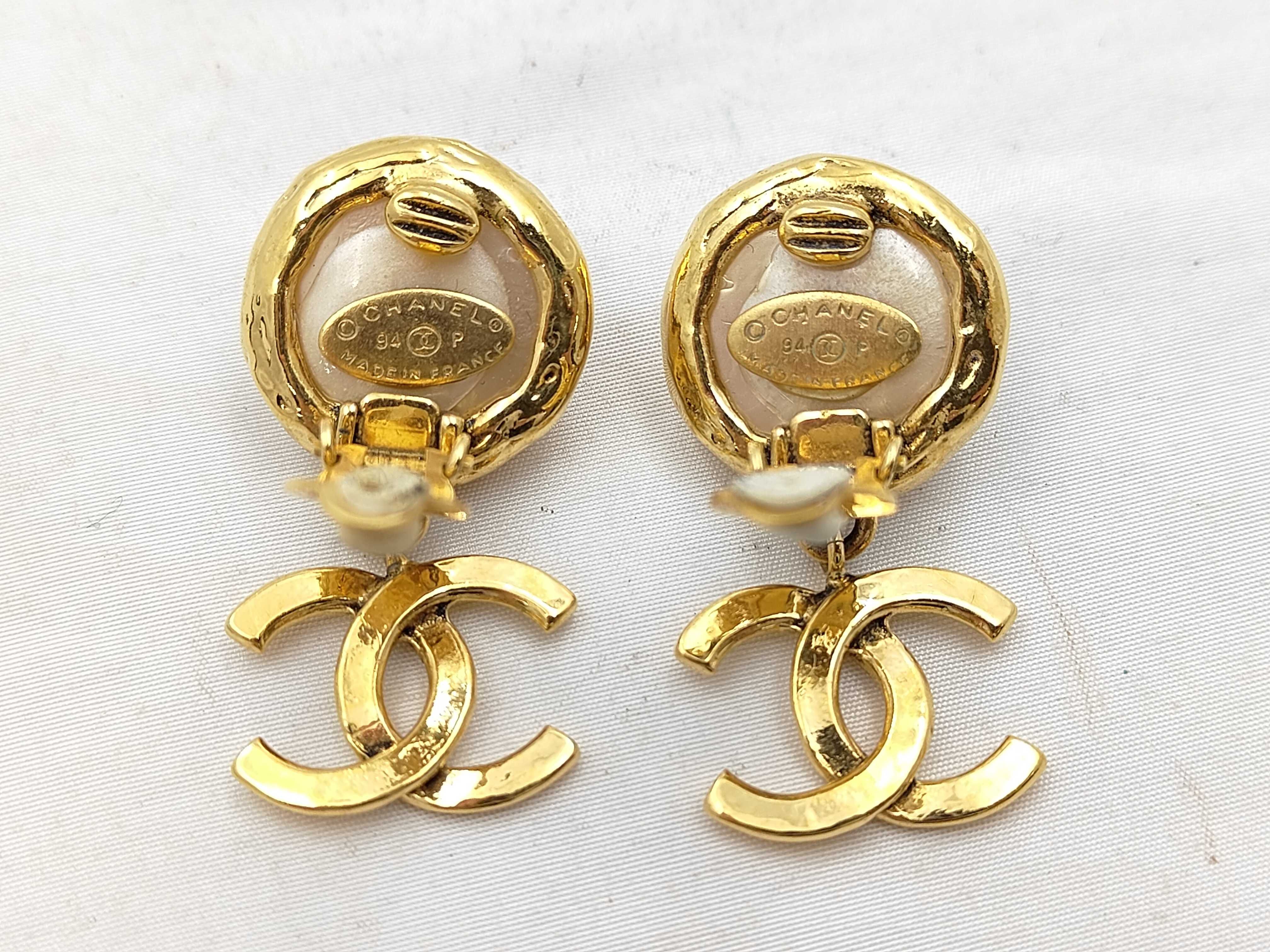 94P Pearl Logo Earrings — view 2