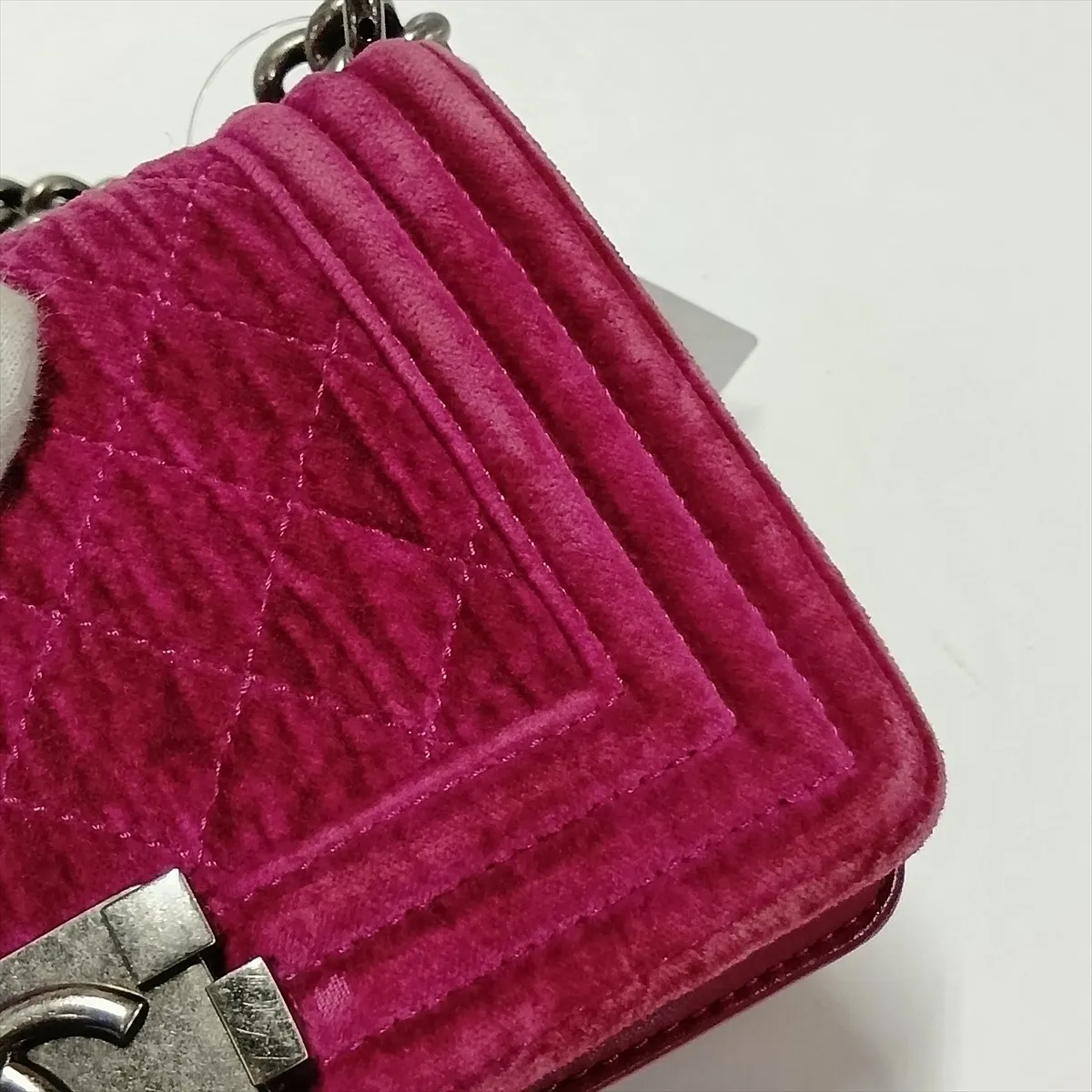 Boy Chanel 20 Small Velour x Leather Chain Shoulder Bag, Purple, Gunmetal Hardware, 17329908, Serial Number 17, A67085 — view 15