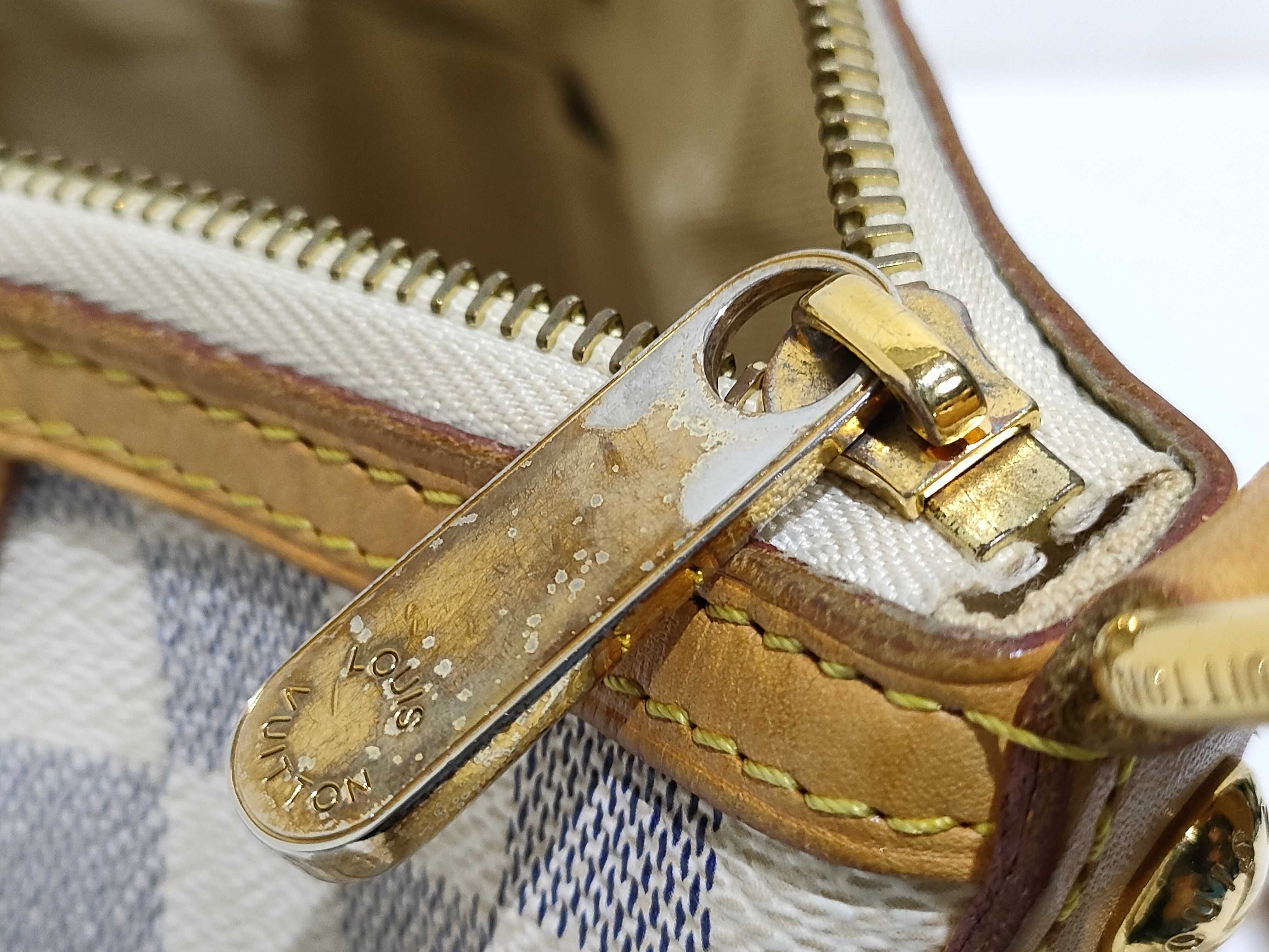 Damier Azur Siracusa PM N41113 GI2153 White Shoulder Bag — view 13