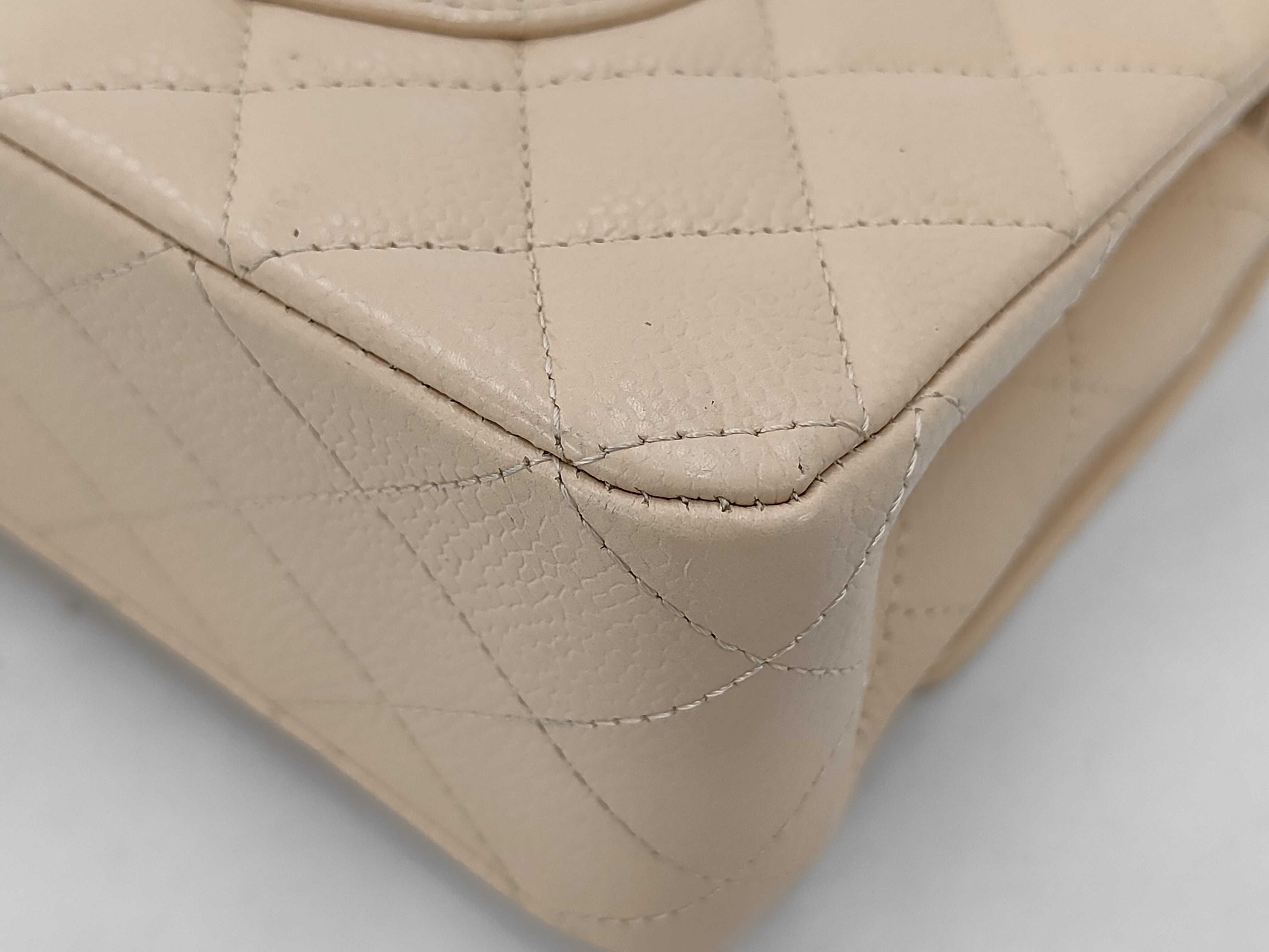 Double Flap 25 Chain Shoulder Bag, Matelassé Caviar Beige GP Shoulder Bag — view 3
