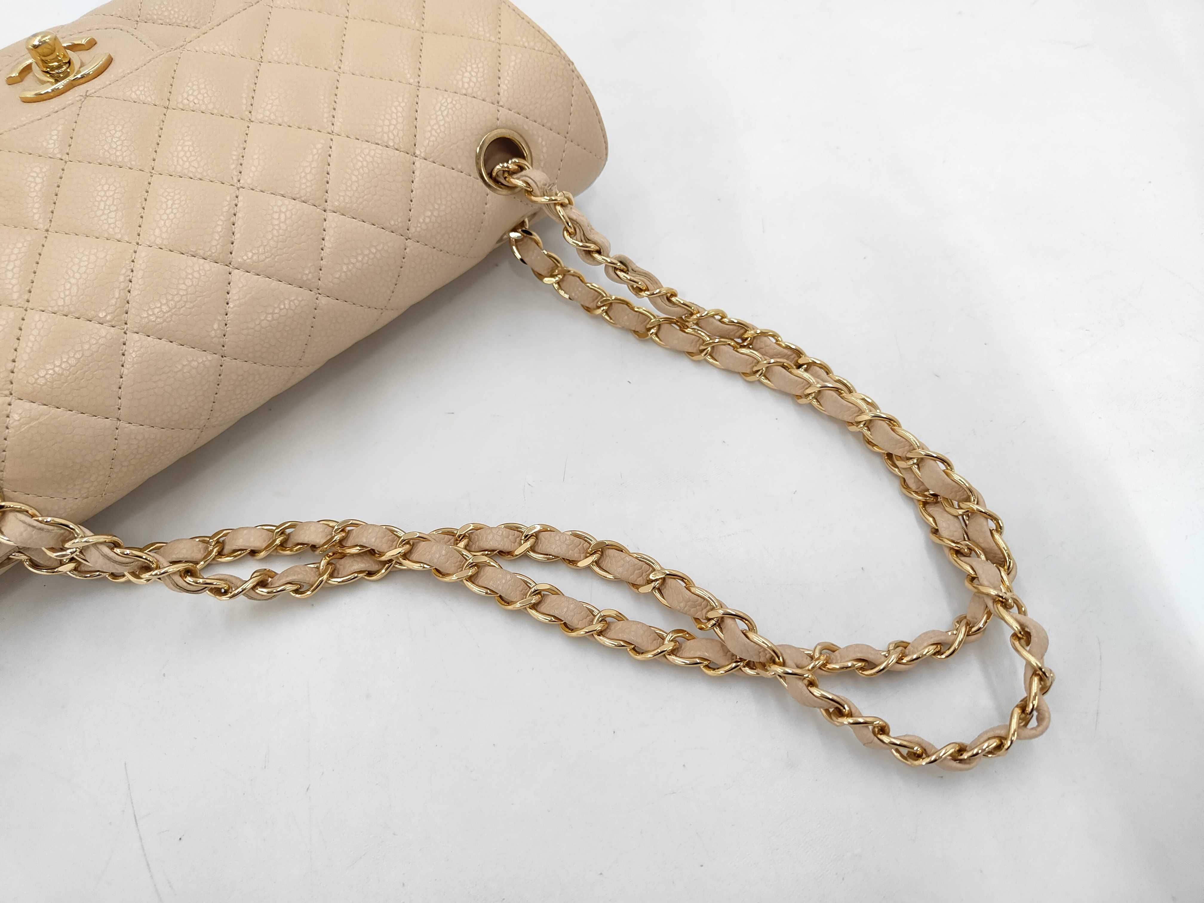 Double Flap 25 Chain Shoulder Bag, Matelassé Caviar Beige GP Shoulder Bag — view 5
