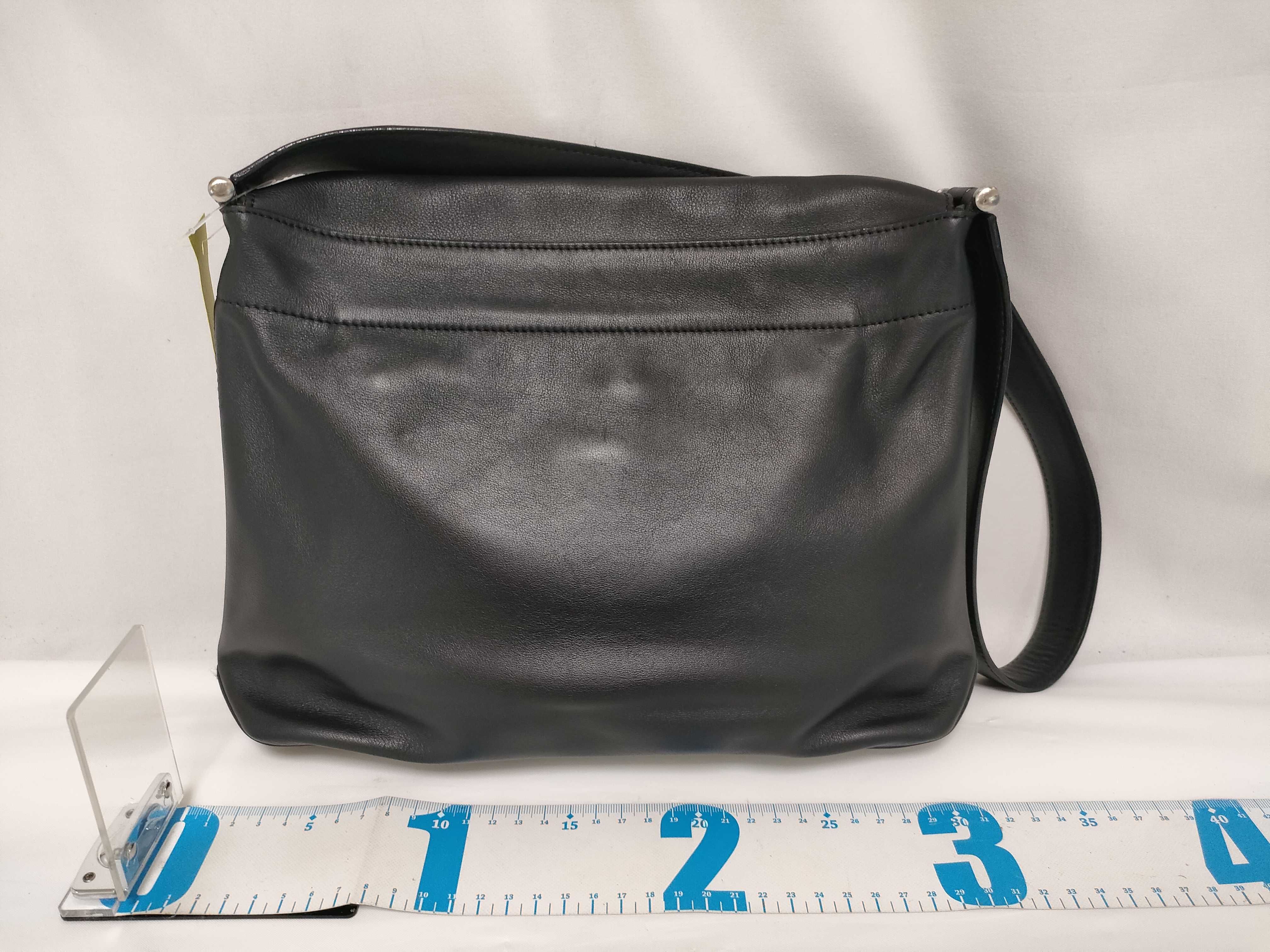 Leather Messenger Bag, Black Shoulder Bag — view 2