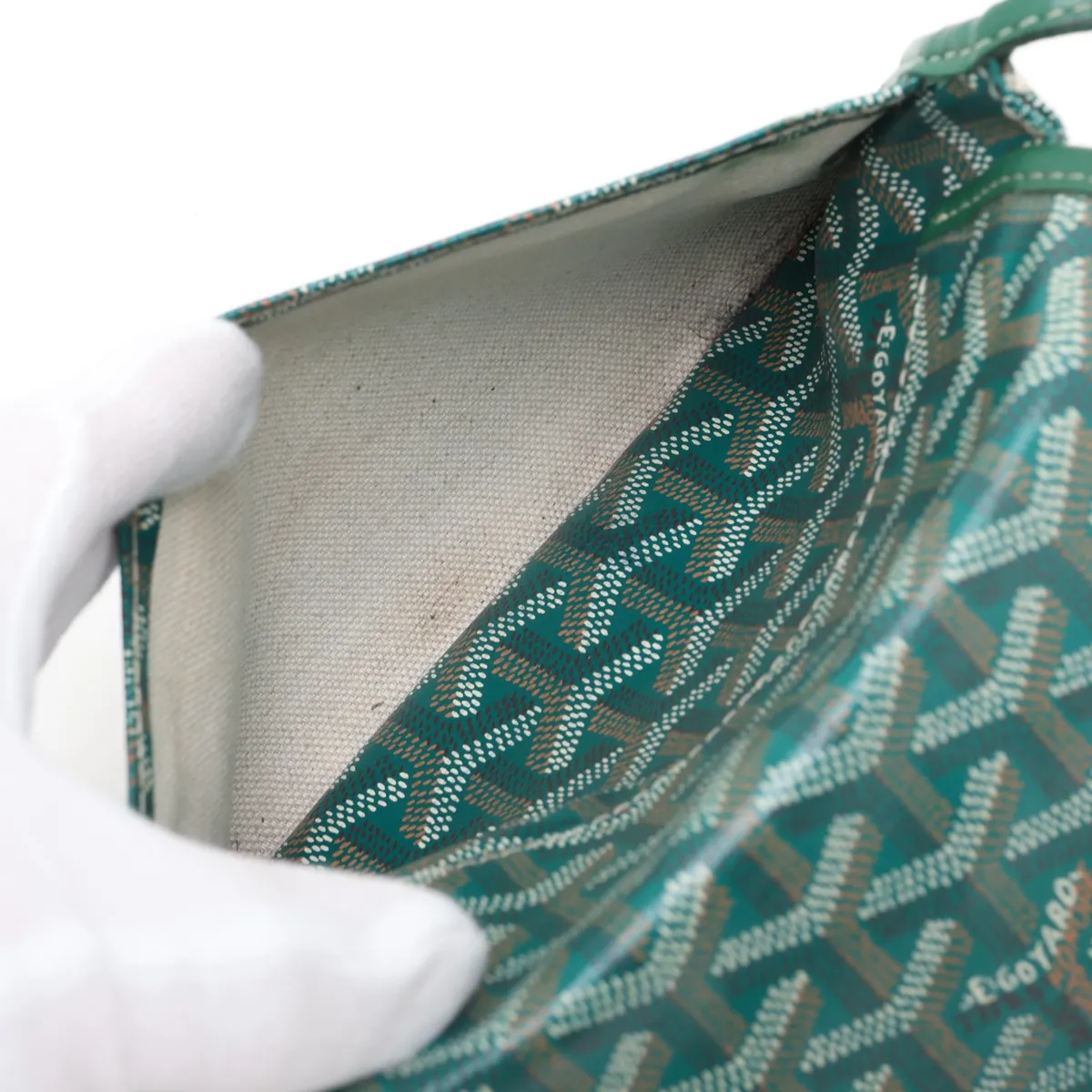Plume Pouch Wallet PVC x Leather Shoulder Bag Green — view 11
