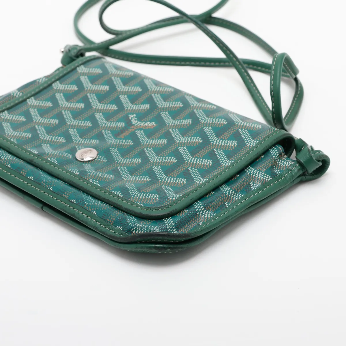 Plume Pouch Wallet PVC x Leather Shoulder Bag Green — view 3