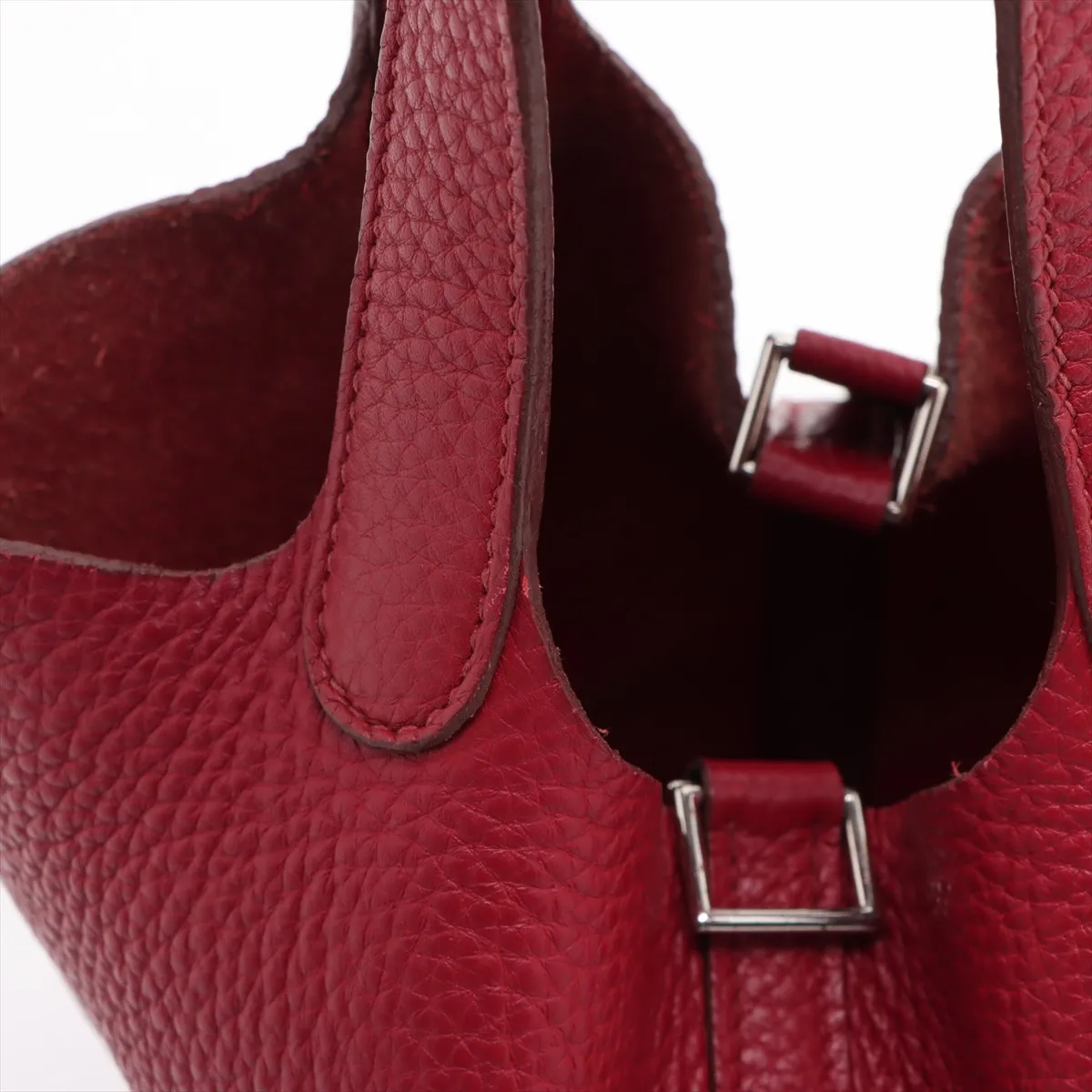 Picotin Lock 18 PM Taurillon Clemence Rouge Garance Silver hardware O:2011 — view 11