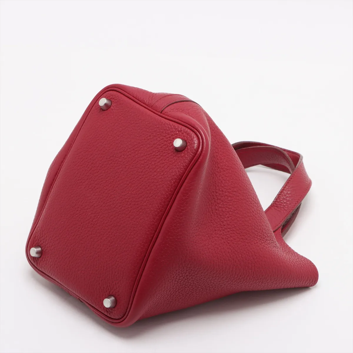 Picotin Lock 18 PM Taurillon Clemence Rouge Garance Silver hardware O:2011 — view 3