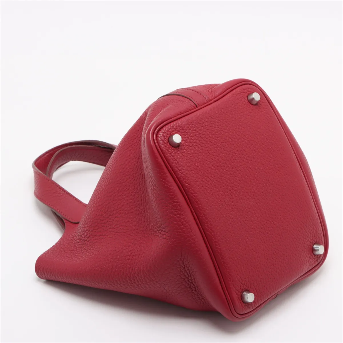 Picotin Lock 18 PM Taurillon Clemence Rouge Garance Silver hardware O:2011 — view 4