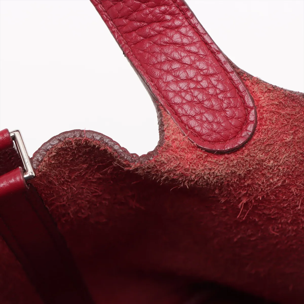 Picotin Lock 18 PM Taurillon Clemence Rouge Garance Silver hardware O:2011 — view 9