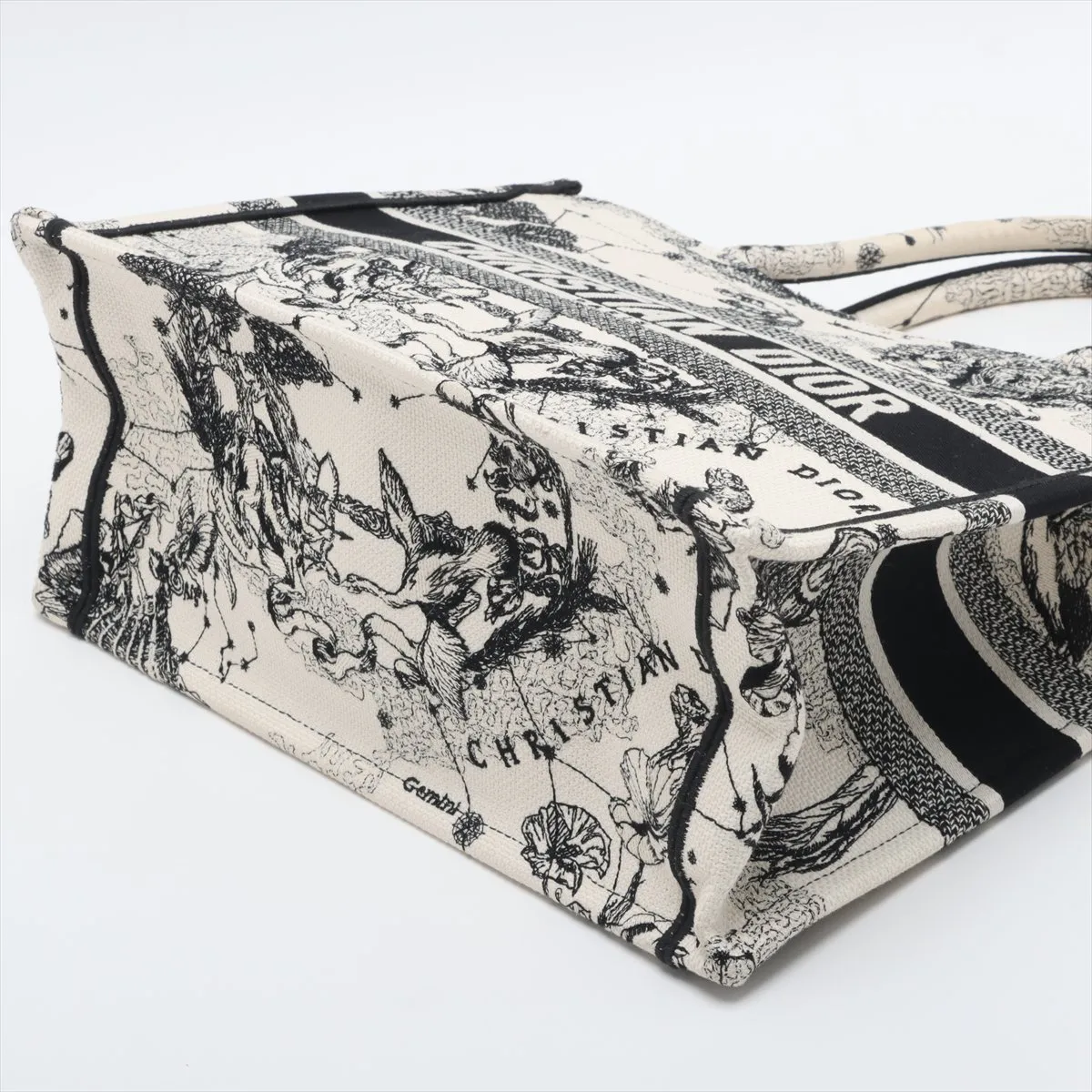 Book Tote Medium Canvas Tote Bag White x Black — view 3