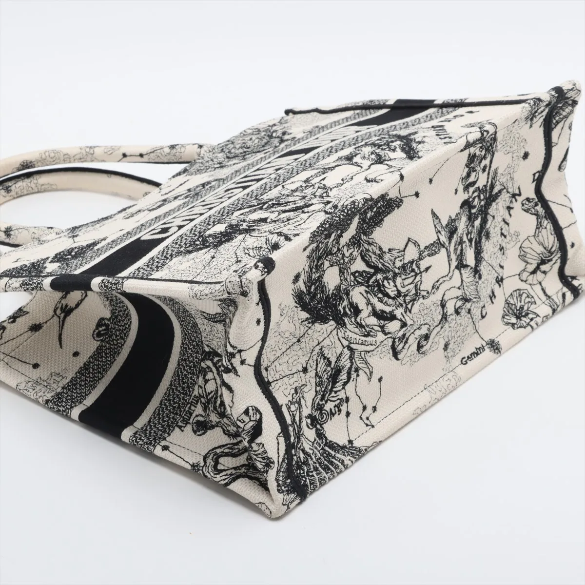 Book Tote Medium Canvas Tote Bag White x Black — view 4