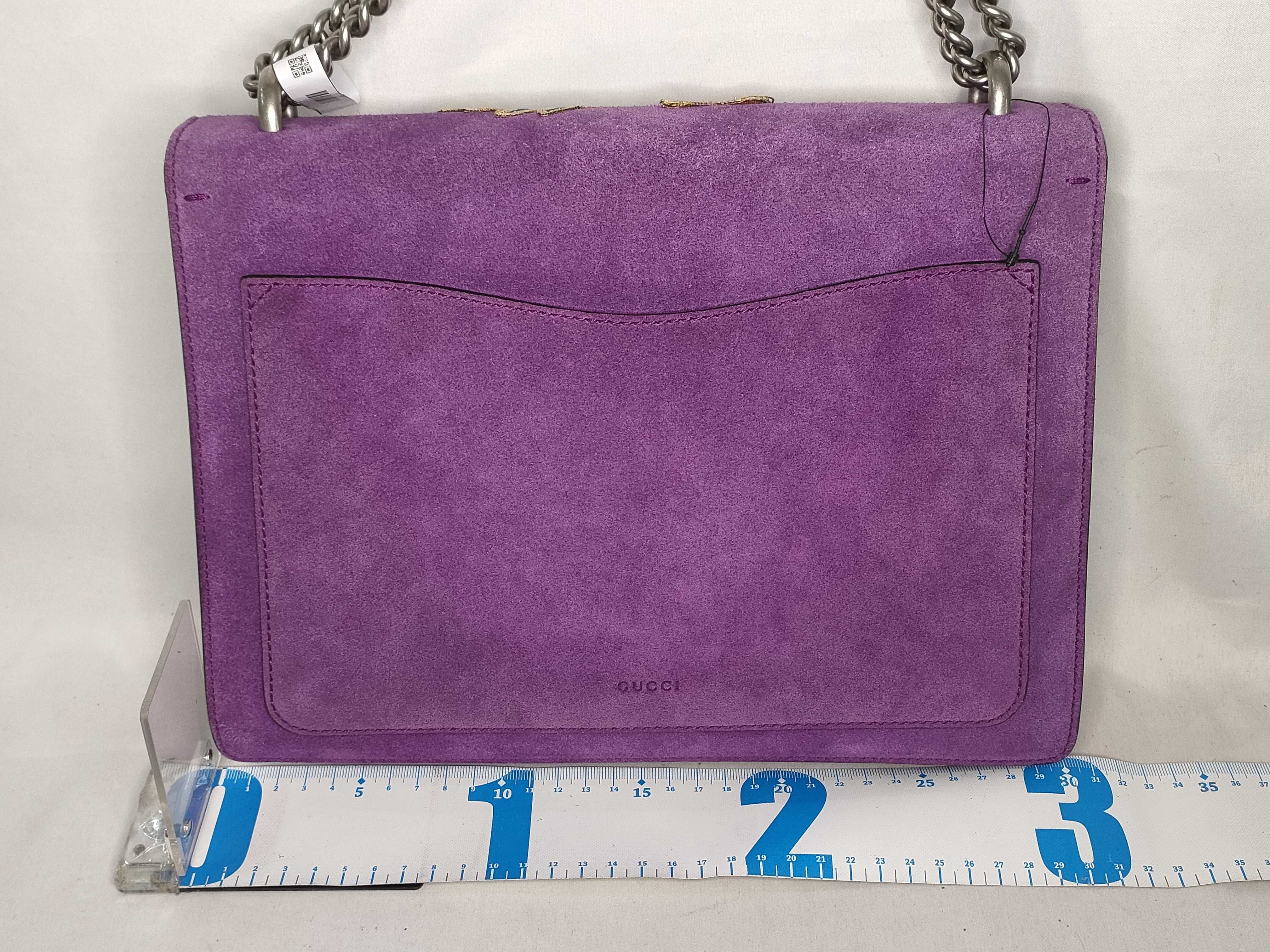 ID- Cowskin Suede Dionysus Purple 30cm Shoulder Bag SHW — view 2