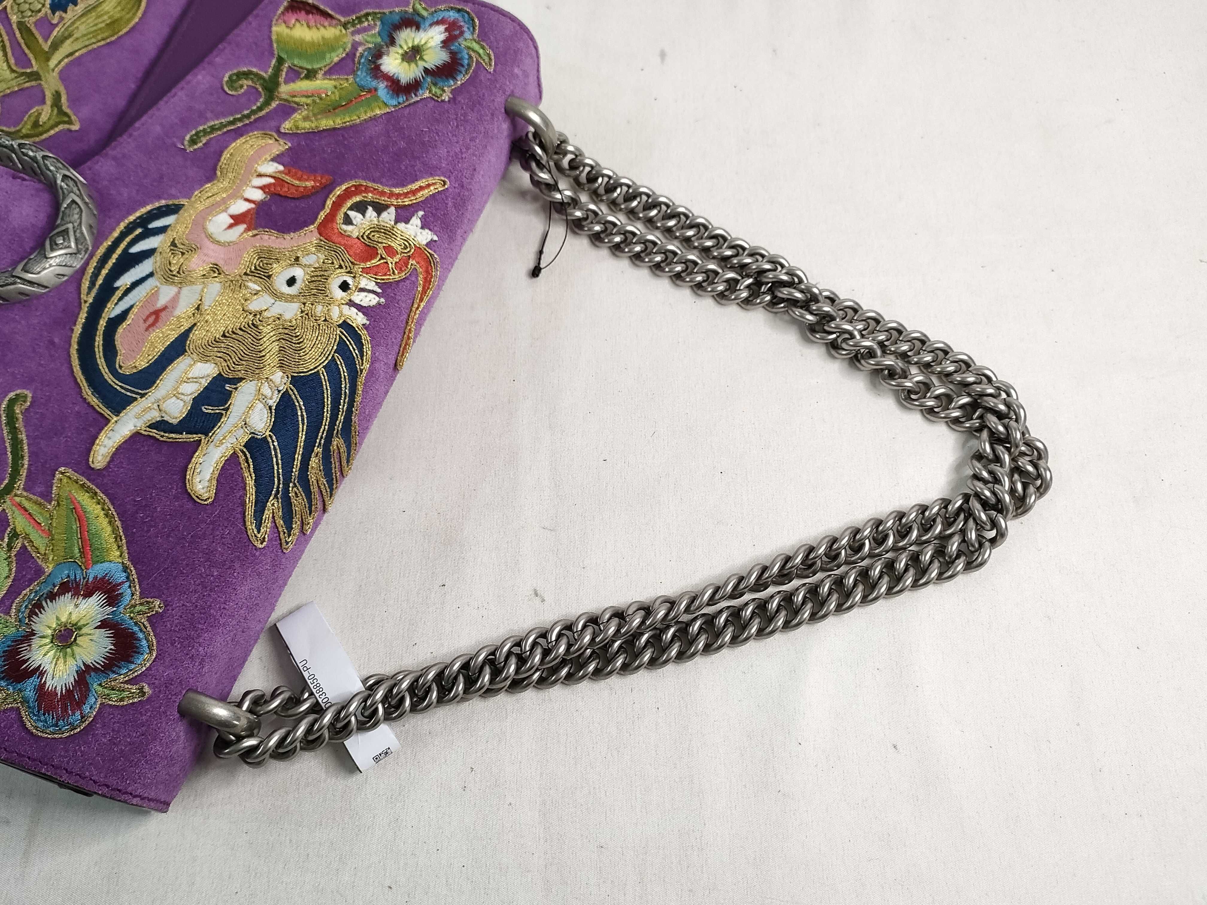 ID- Cowskin Suede Dionysus Purple 30cm Shoulder Bag SHW — view 3