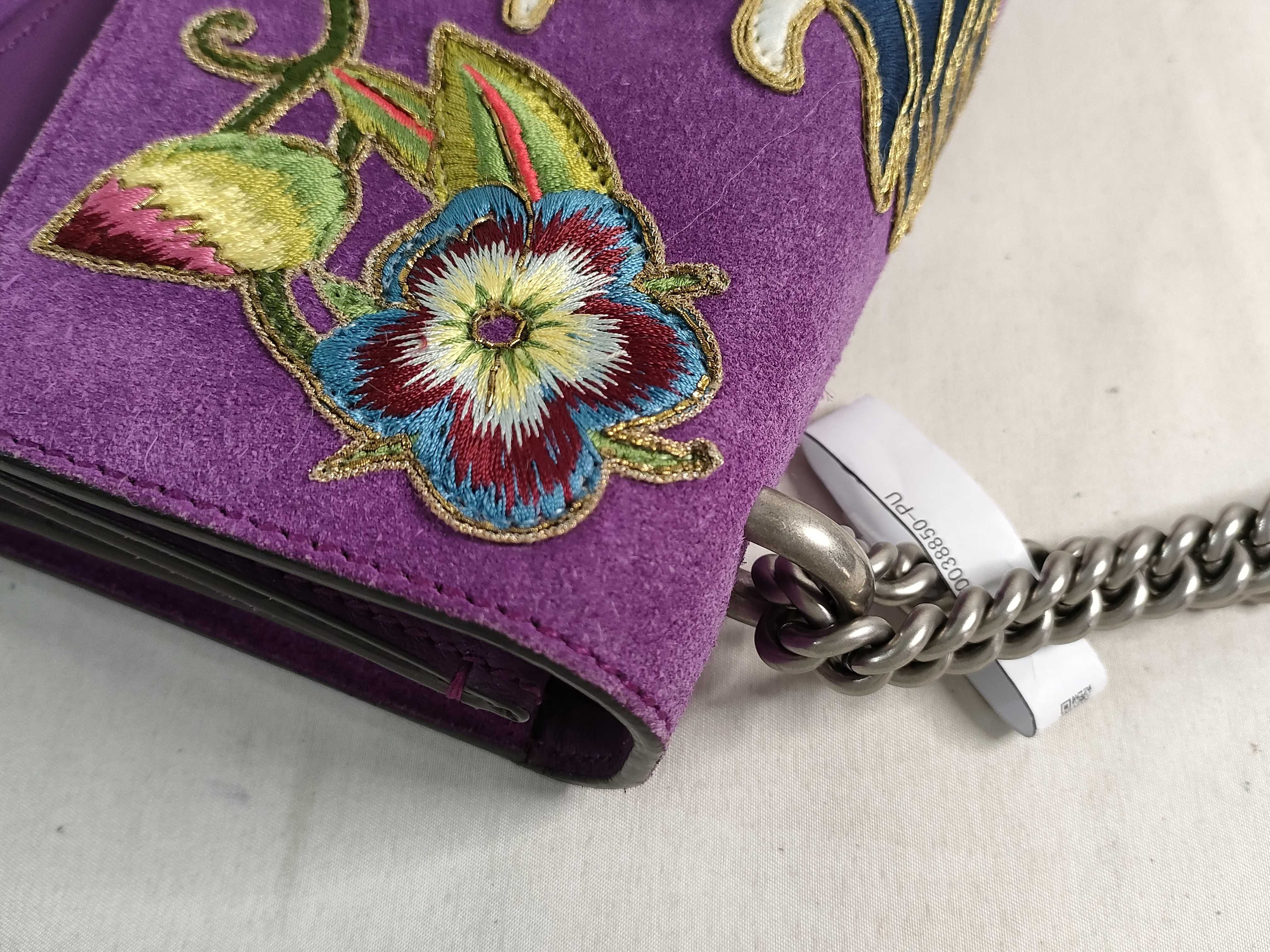ID- Cowskin Suede Dionysus Purple 30cm Shoulder Bag SHW — view 5