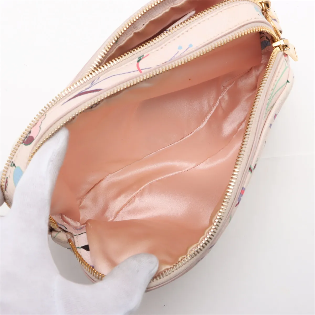 Madras Leather Shoulder Bag Pink — view 6