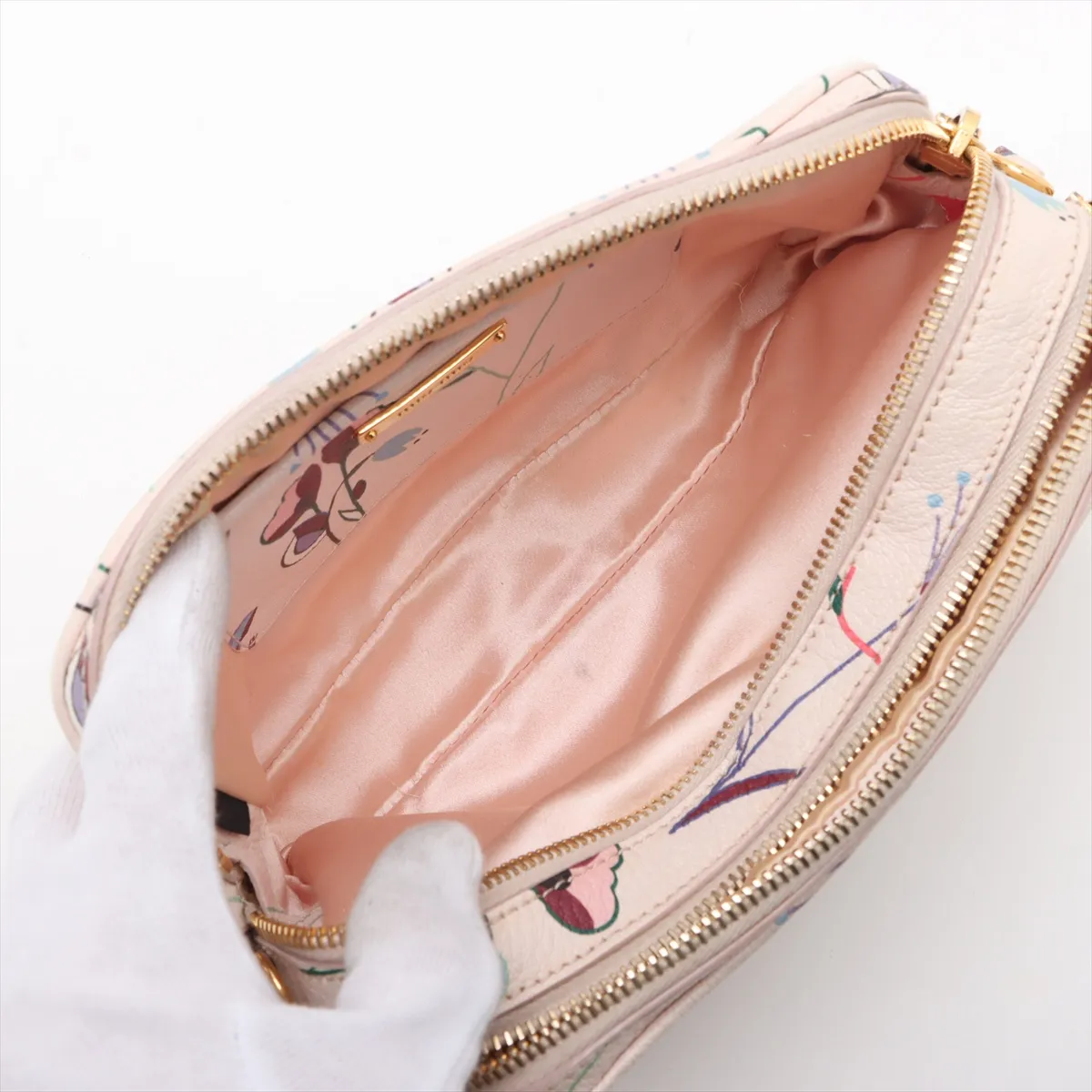 Madras Leather Shoulder Bag Pink — view 7