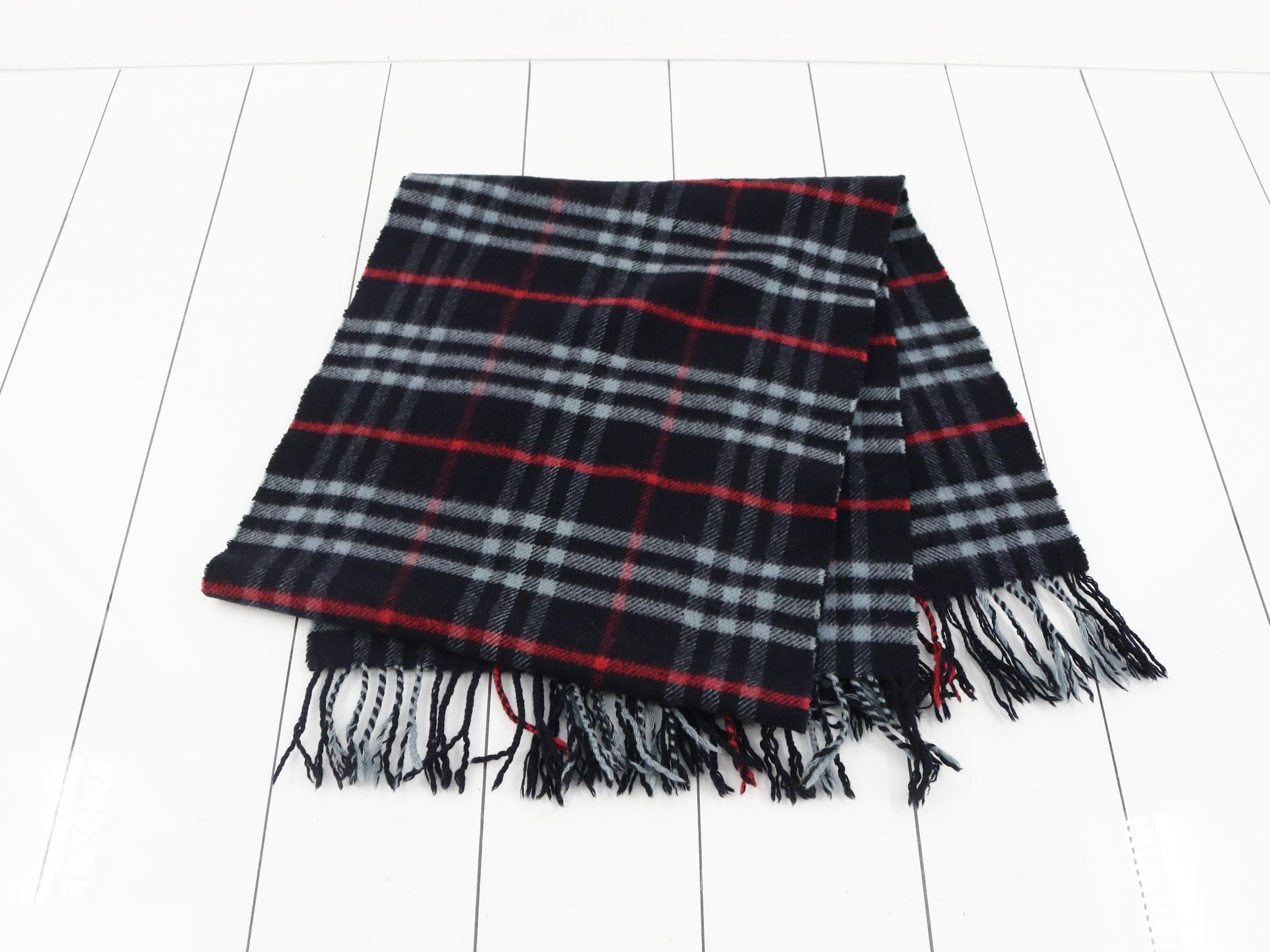 Scarf, Nova Check pattern, navy — view 3