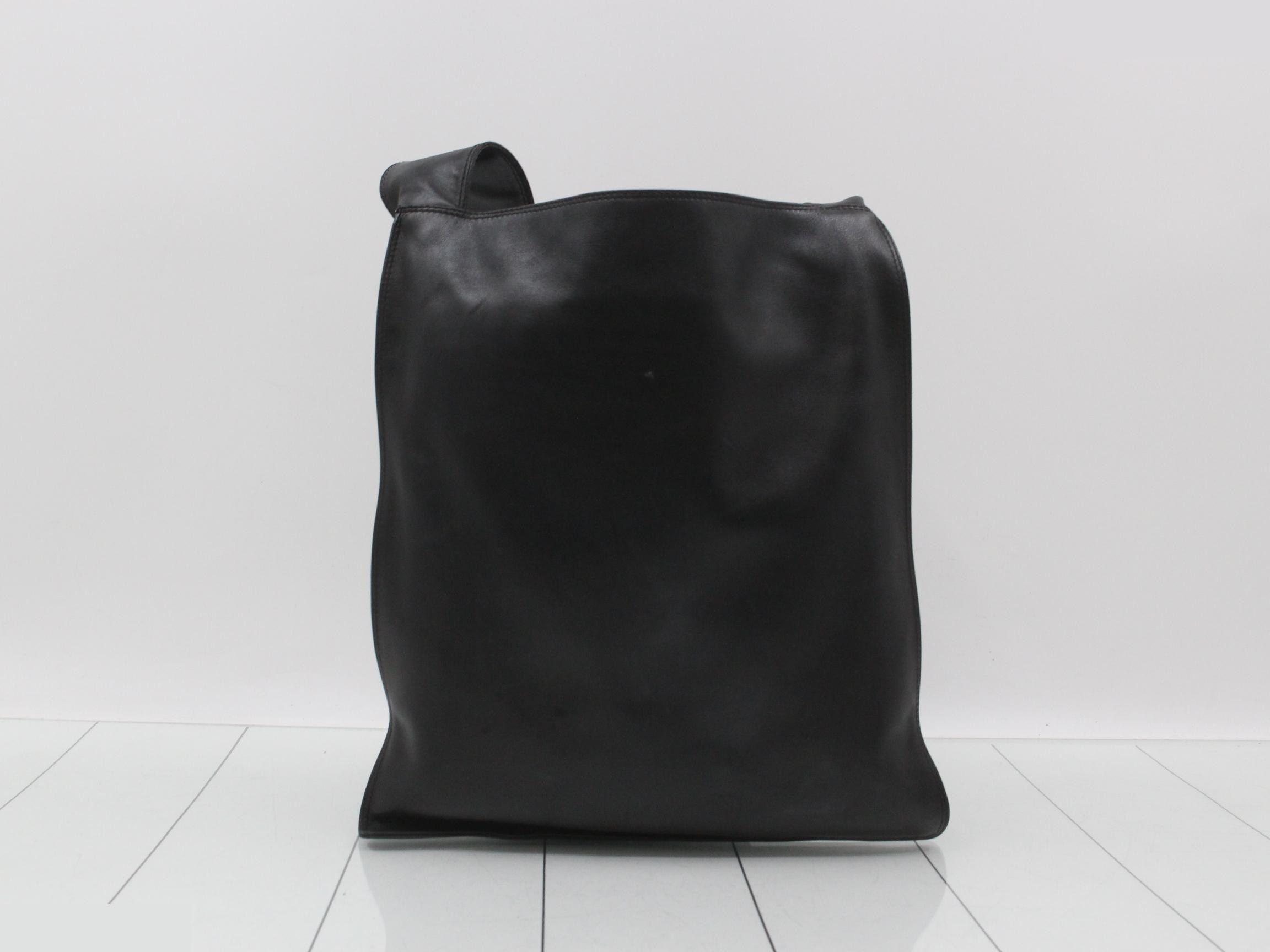 leather shoulder bag, black — view 2