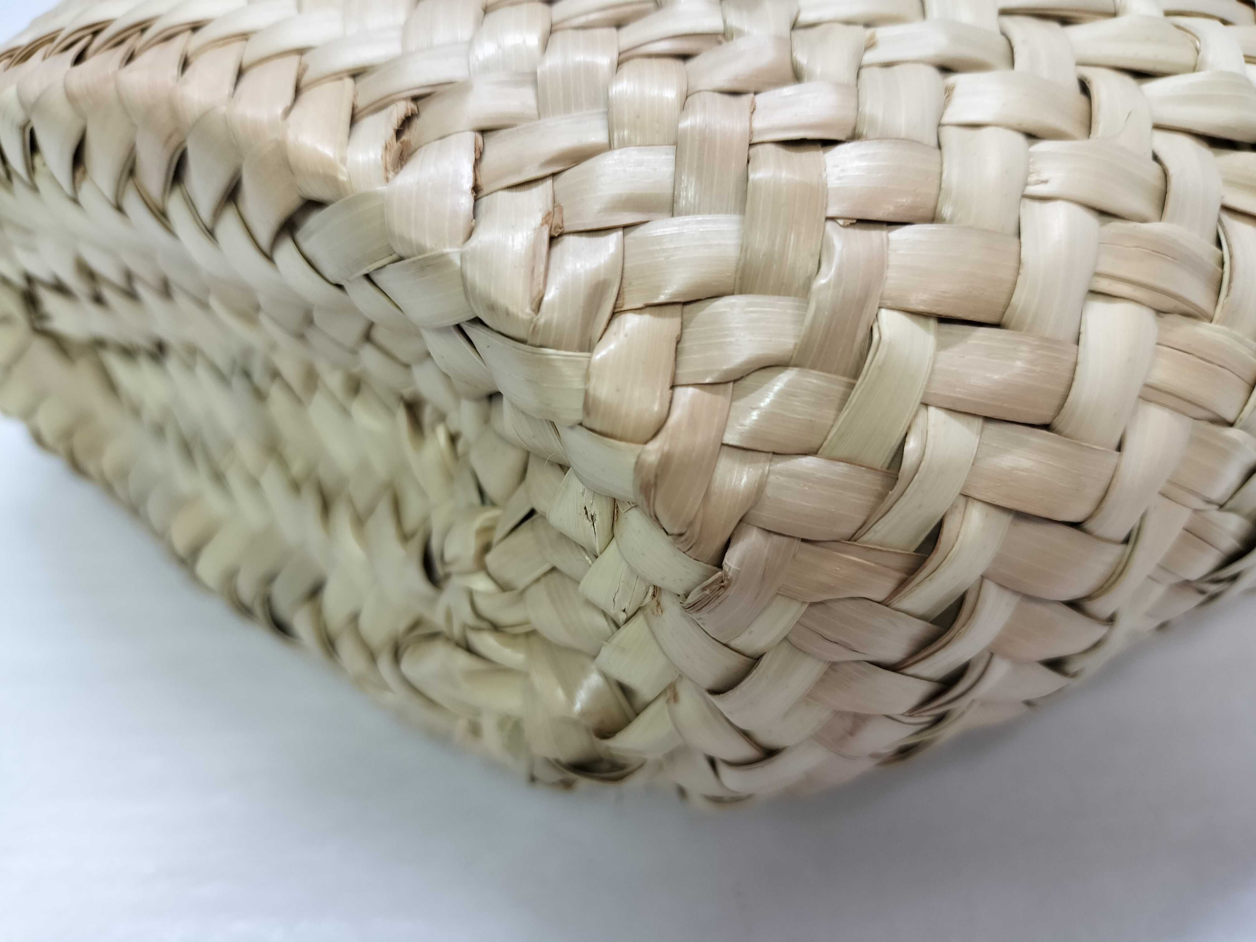 Woven Fabric Handbag 5BA282 Natural x White Handbag — view 6
