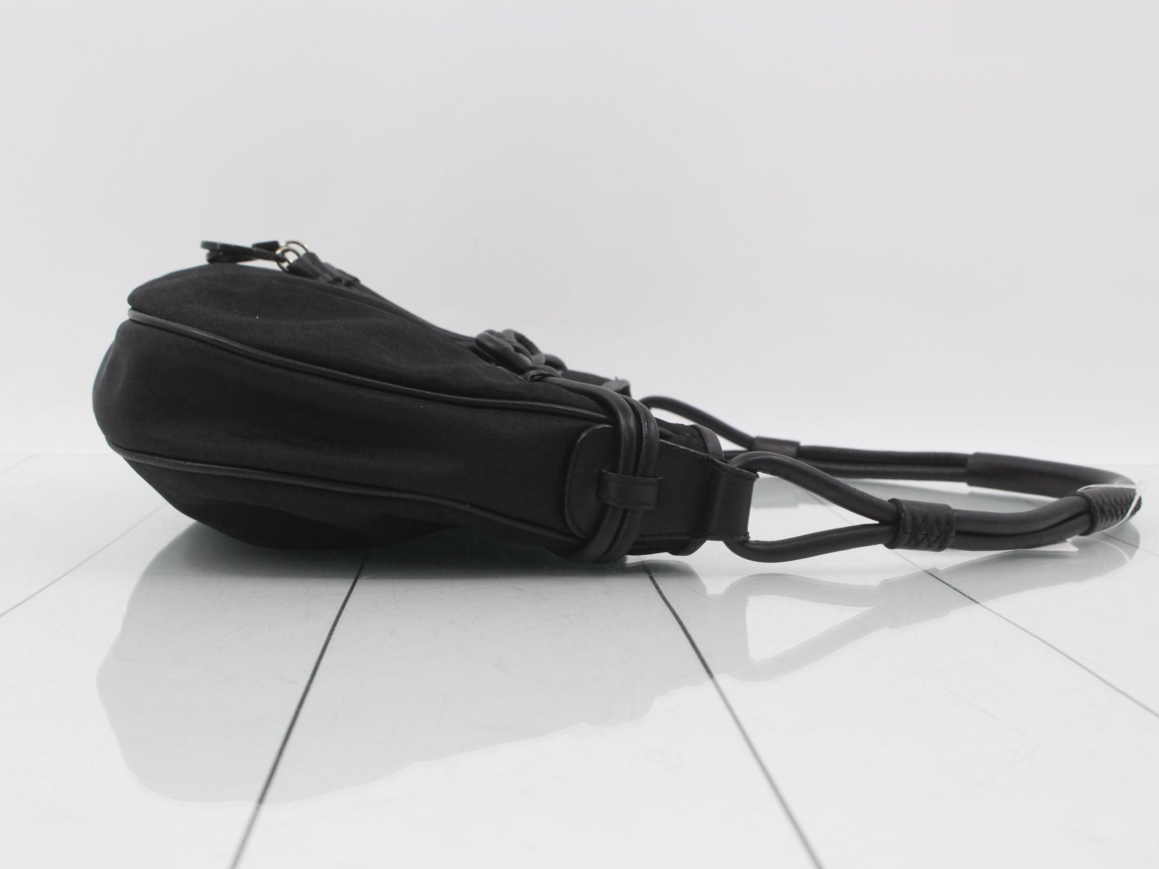Trotter CD Icon Croissant Hobo Bag, Black, Silver Hardware, W32cm — view 3