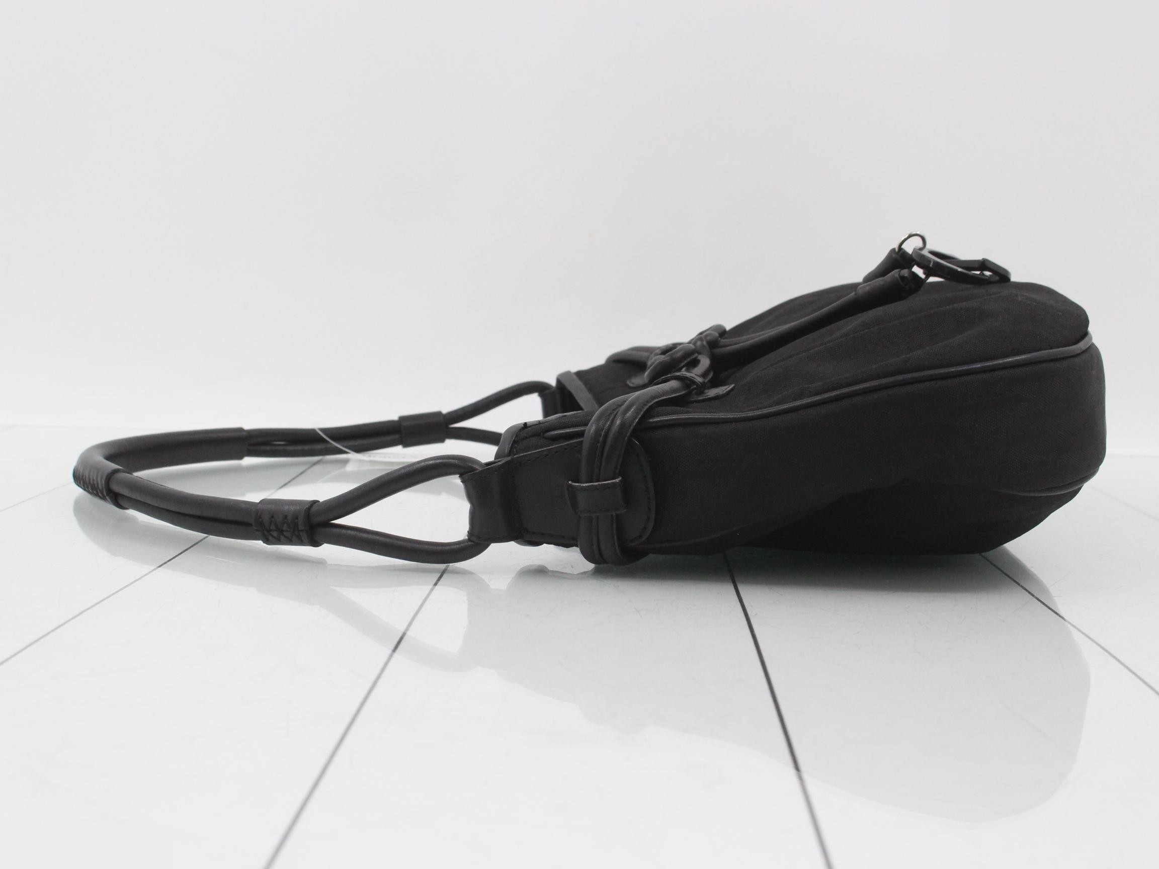 Trotter CD Icon Croissant Hobo Bag, Black, Silver Hardware, W32cm — view 4
