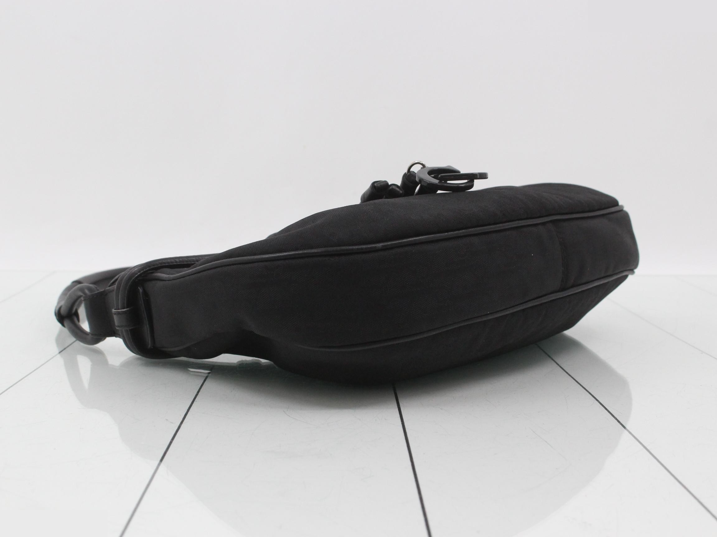 Trotter CD Icon Croissant Hobo Bag, Black, Silver Hardware, W32cm — view 5