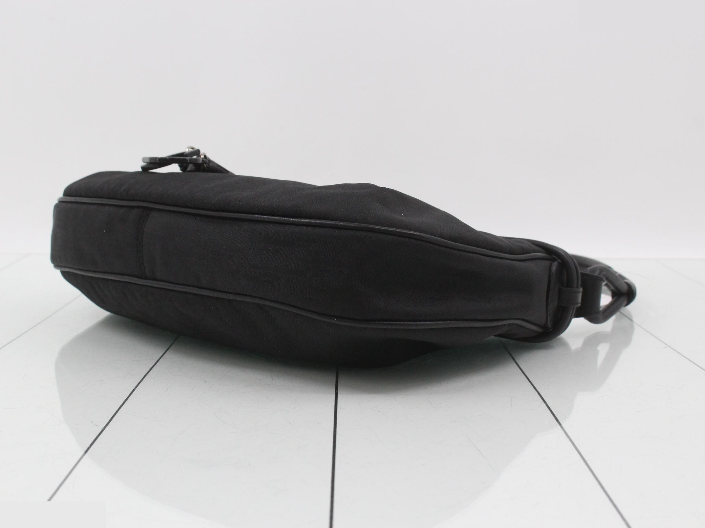 Trotter CD Icon Croissant Hobo Bag, Black, Silver Hardware, W32cm — view 6