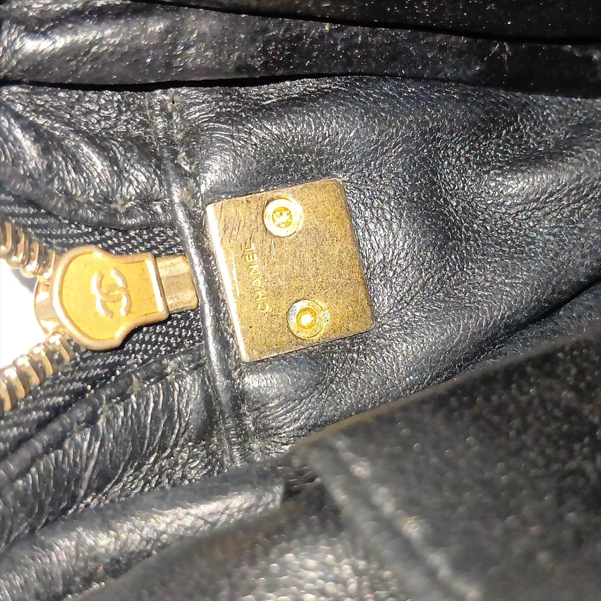 2.55 Vintage Calfskin Chain Shoulder Bag, Black with Gold Hardware, 26683442, serial number in the 26 range. — view 11