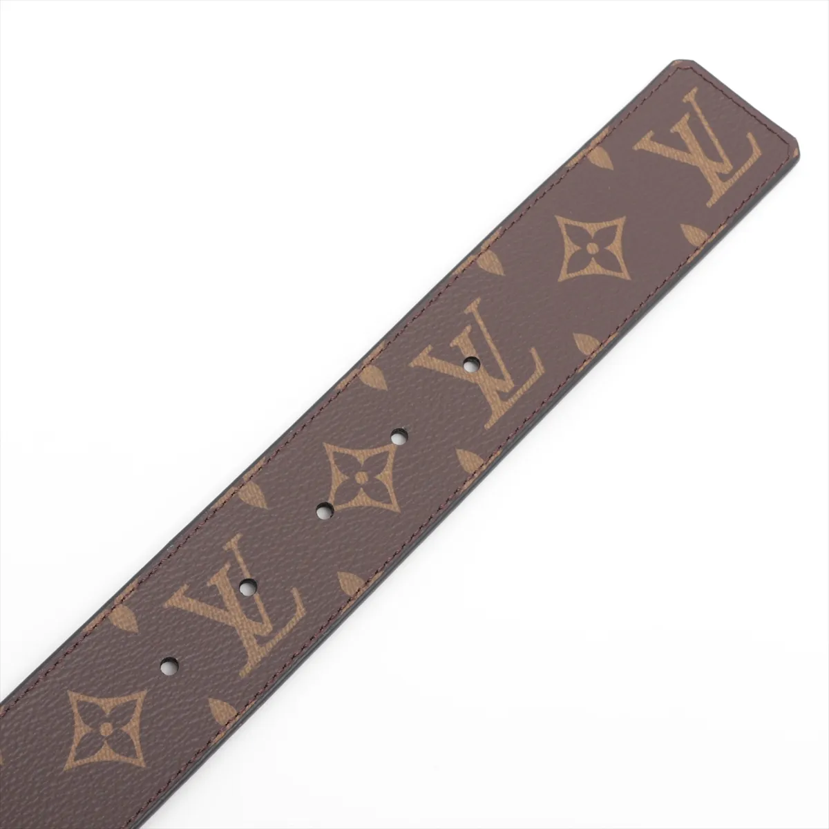 M9821 Ceinture LV Initial LN1293 Belt, size 85, PVC x Leather, Brown. — view 3
