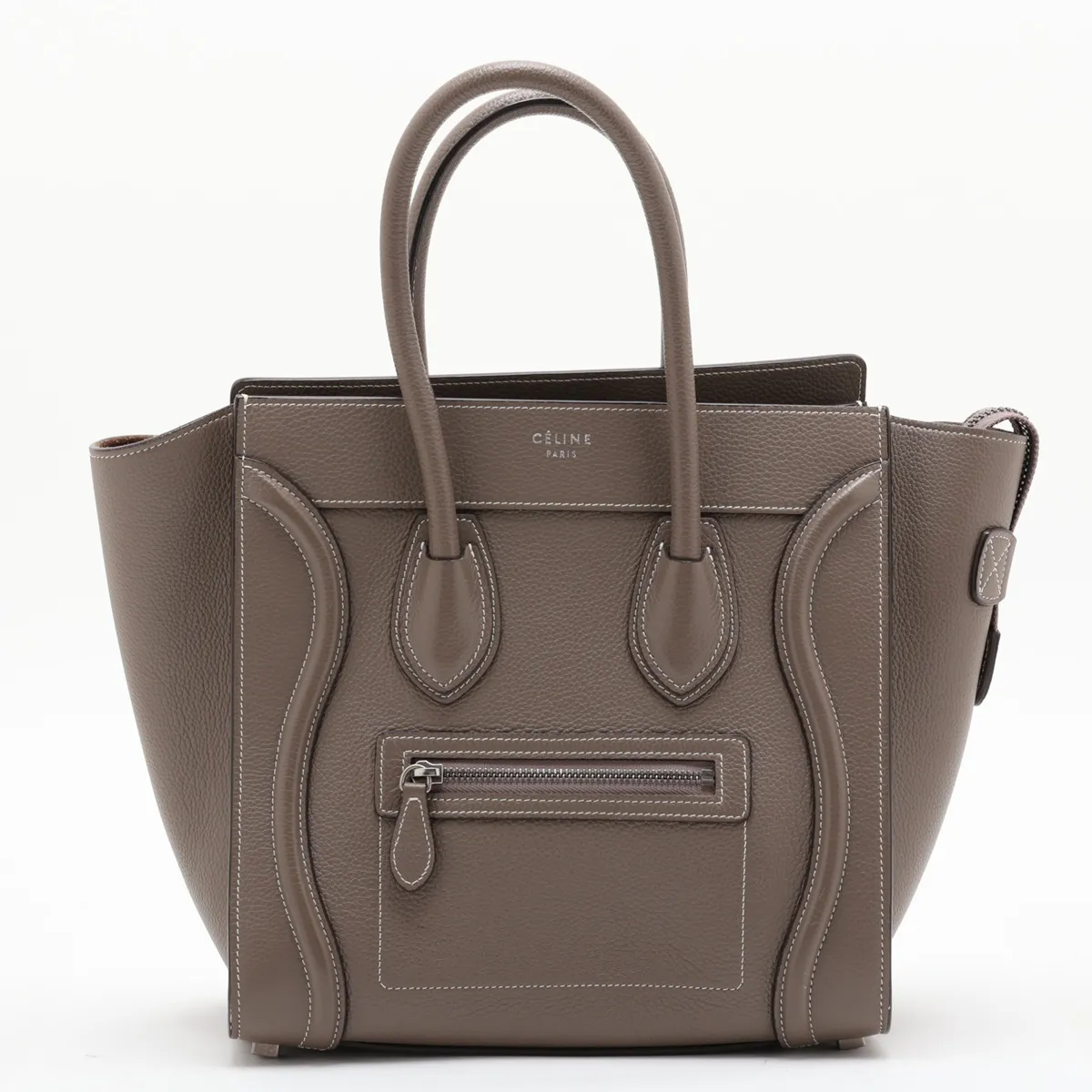 Luggage Micro Shopper Leather Handbag, Brown