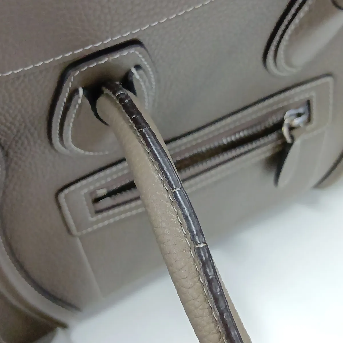 Luggage Micro Shopper Leather Handbag, Brown — view 11