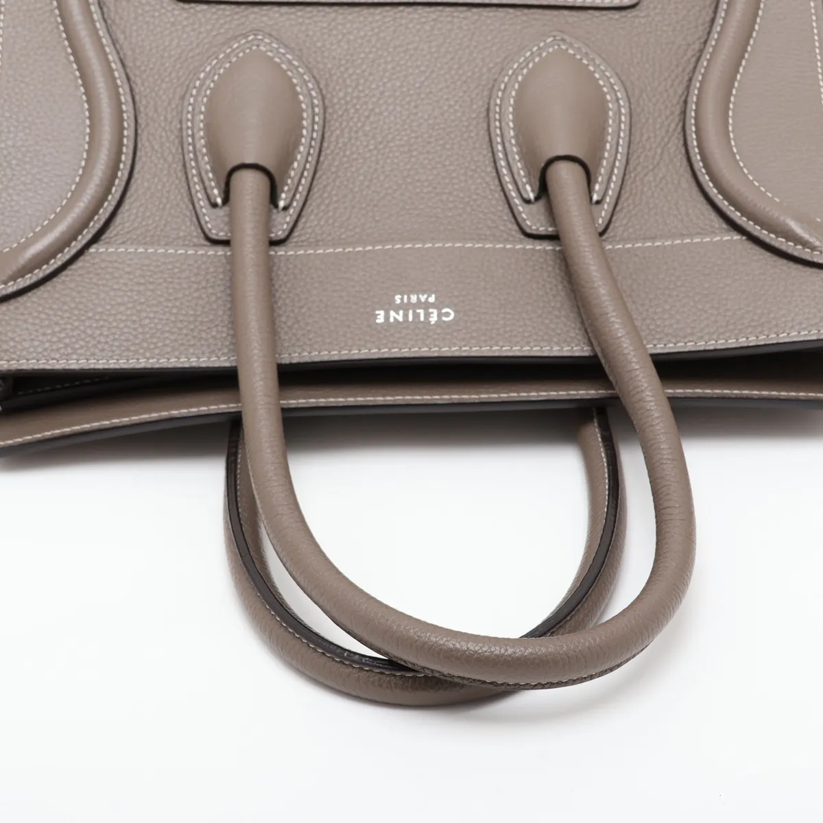 Luggage Micro Shopper Leather Handbag, Brown — view 5