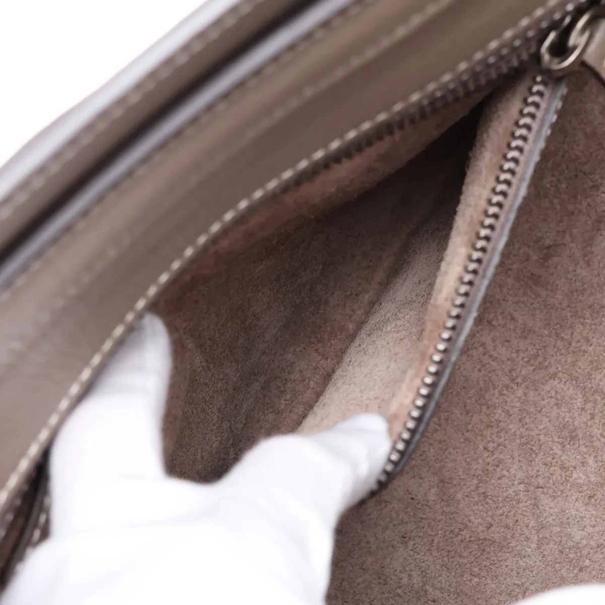 Luggage Micro Shopper Leather Handbag, Brown — view 8