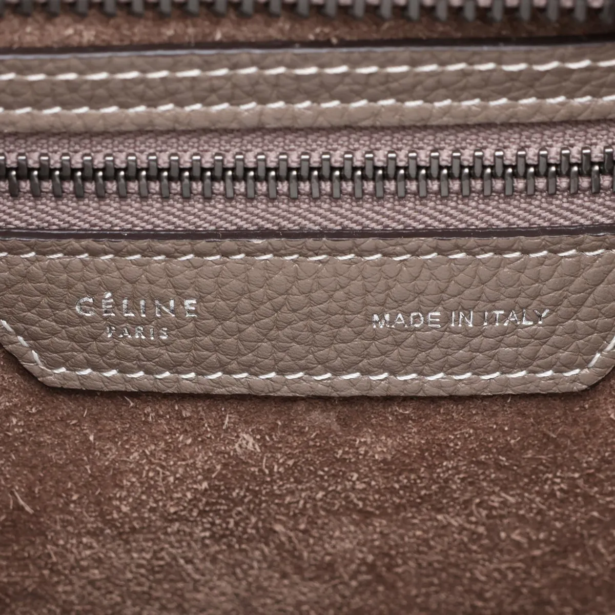 Luggage Micro Shopper Leather Handbag, Brown — view 9